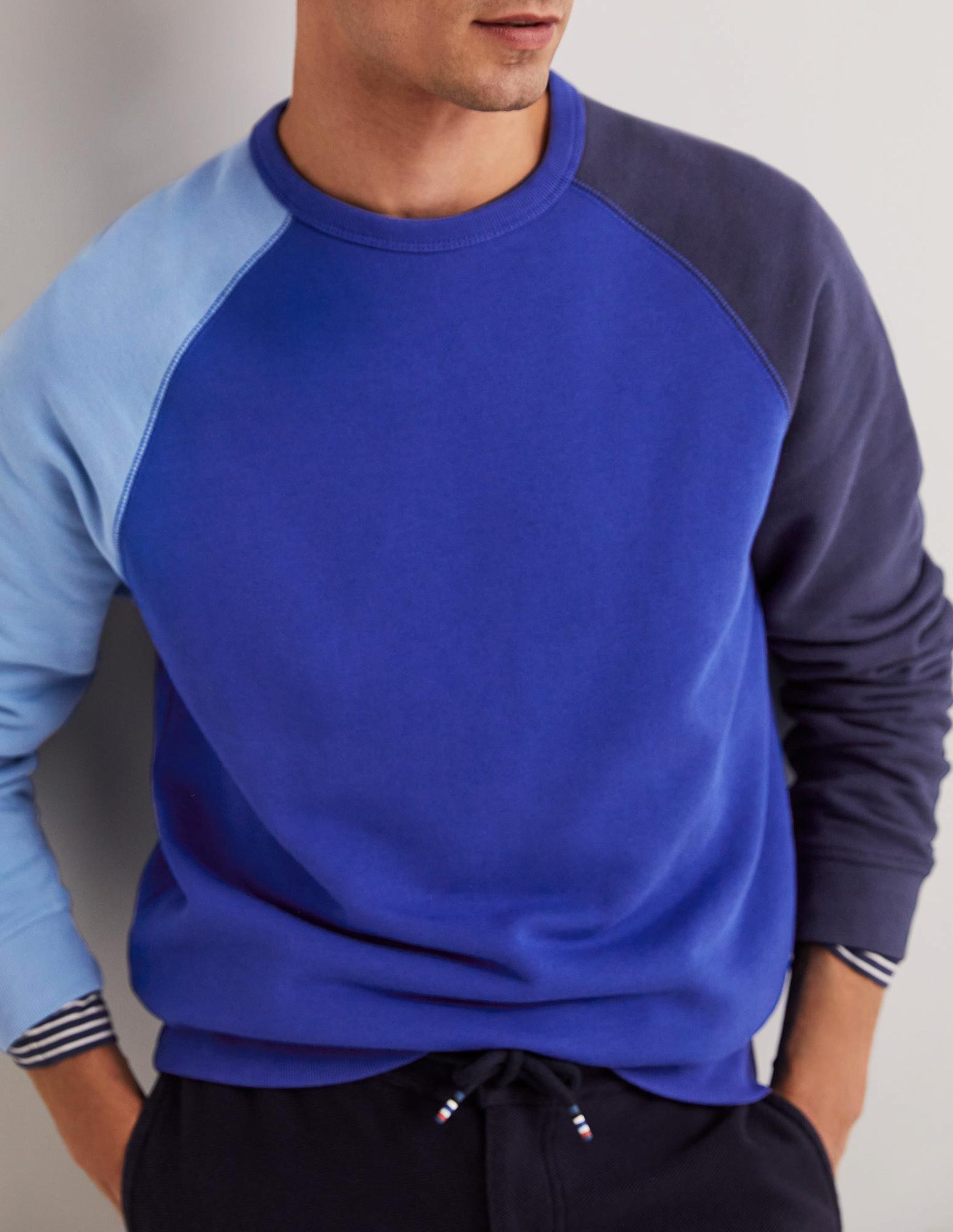 Raglan Sweatshirt-Blue Colourblock - Image 5