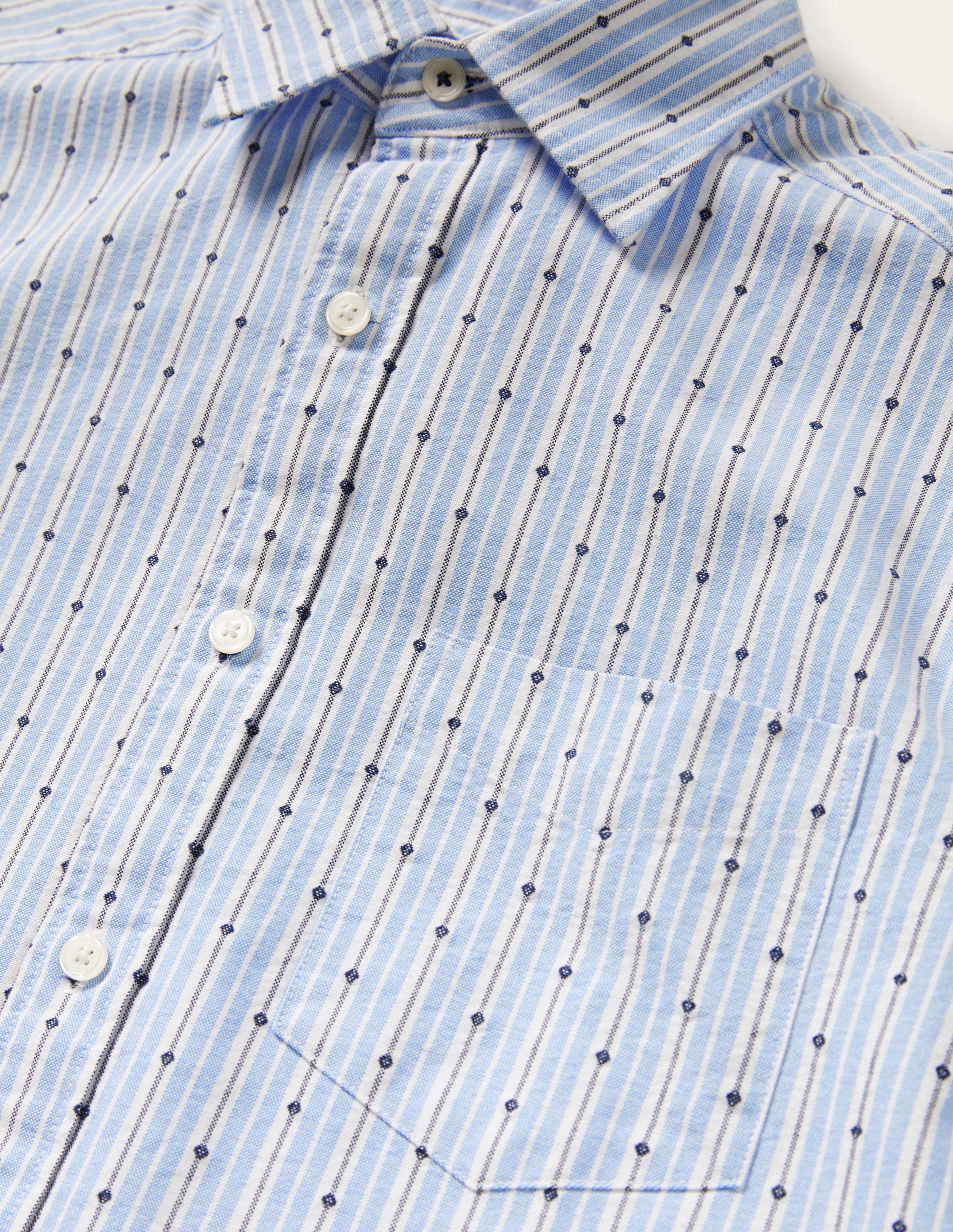 Cutaway Collar Oxford Shirt-Lichen Stripe - Image 6
