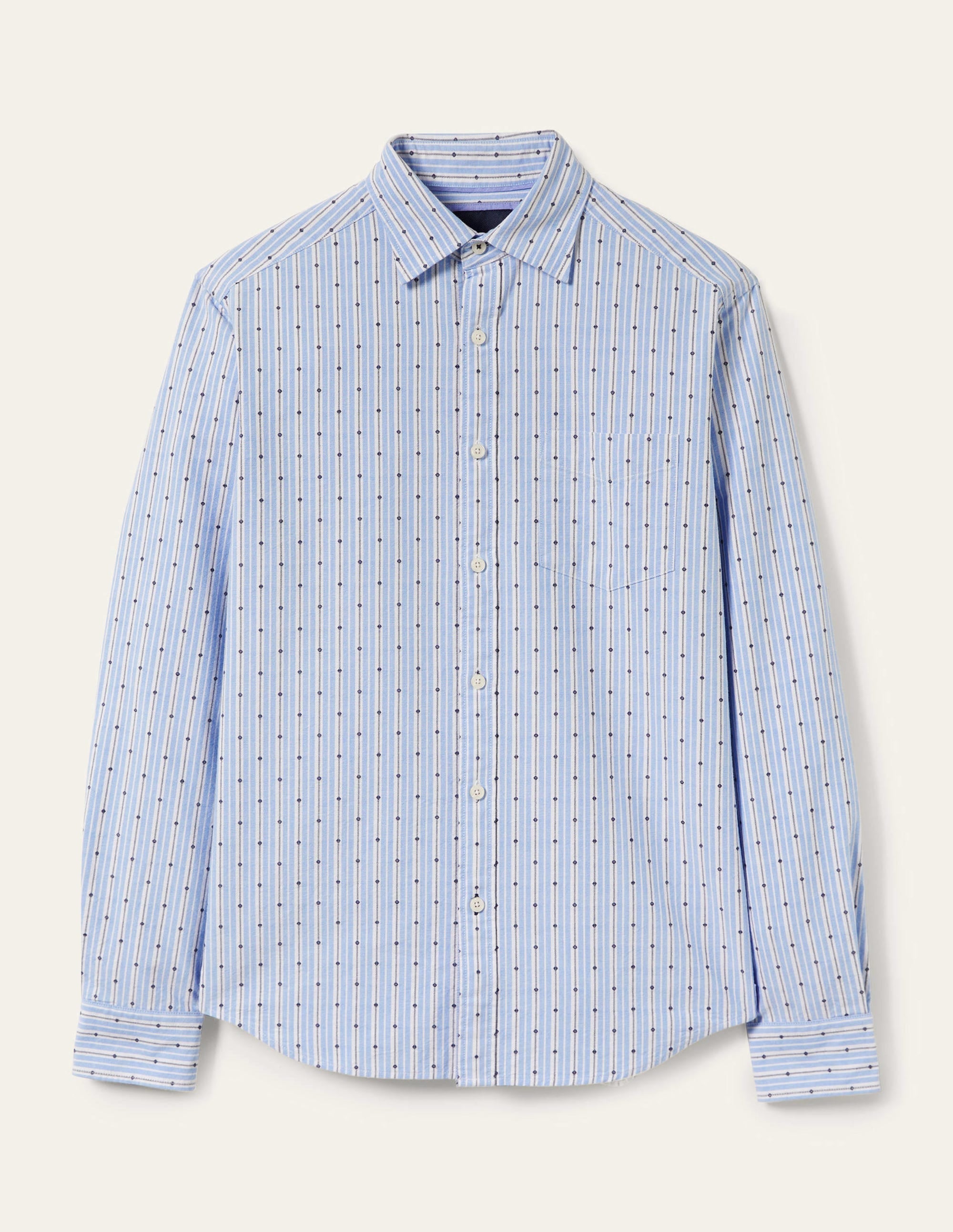 Cutaway Collar Oxford Shirt-Lichen Stripe - Image 7