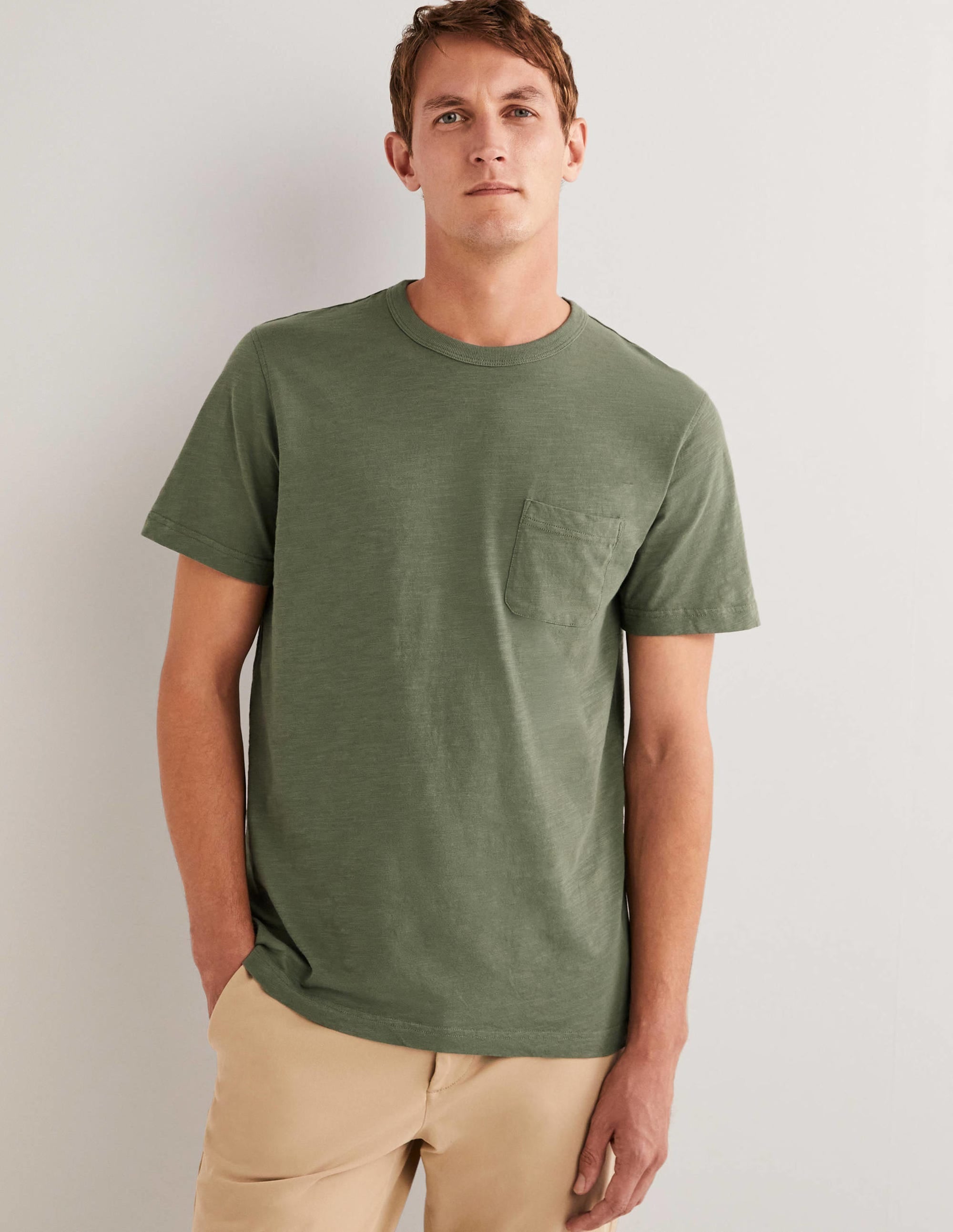 Laundered Slub T-Shirt-Alligator Green - Image 1