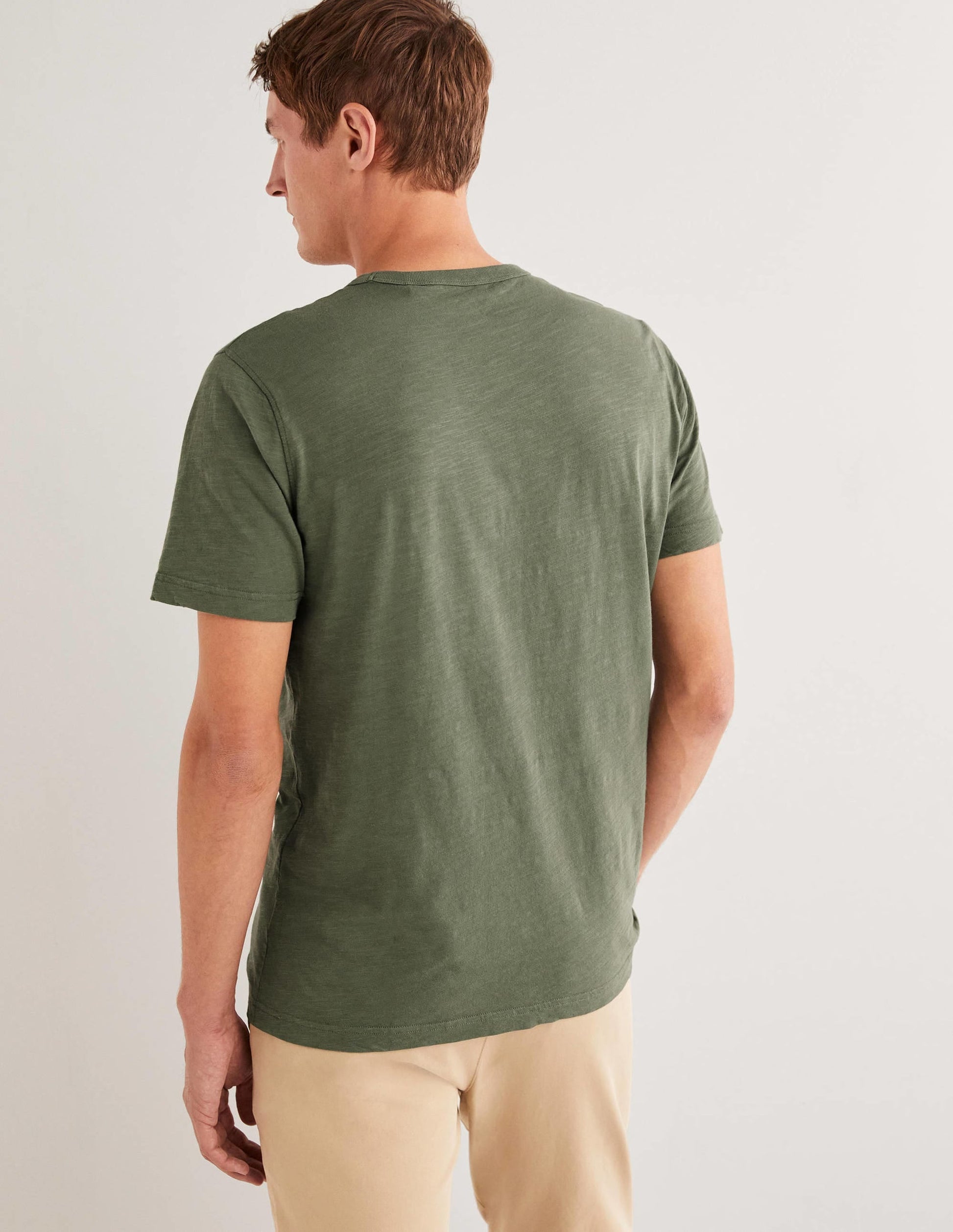 Laundered Slub T-Shirt-Alligator Green-3