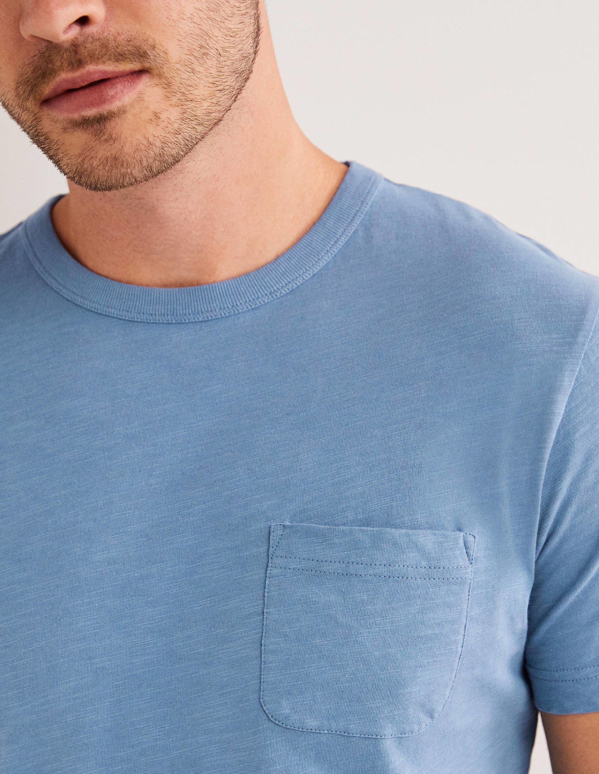 Laundered Slub T-Shirt-Captains Blue - Image 2