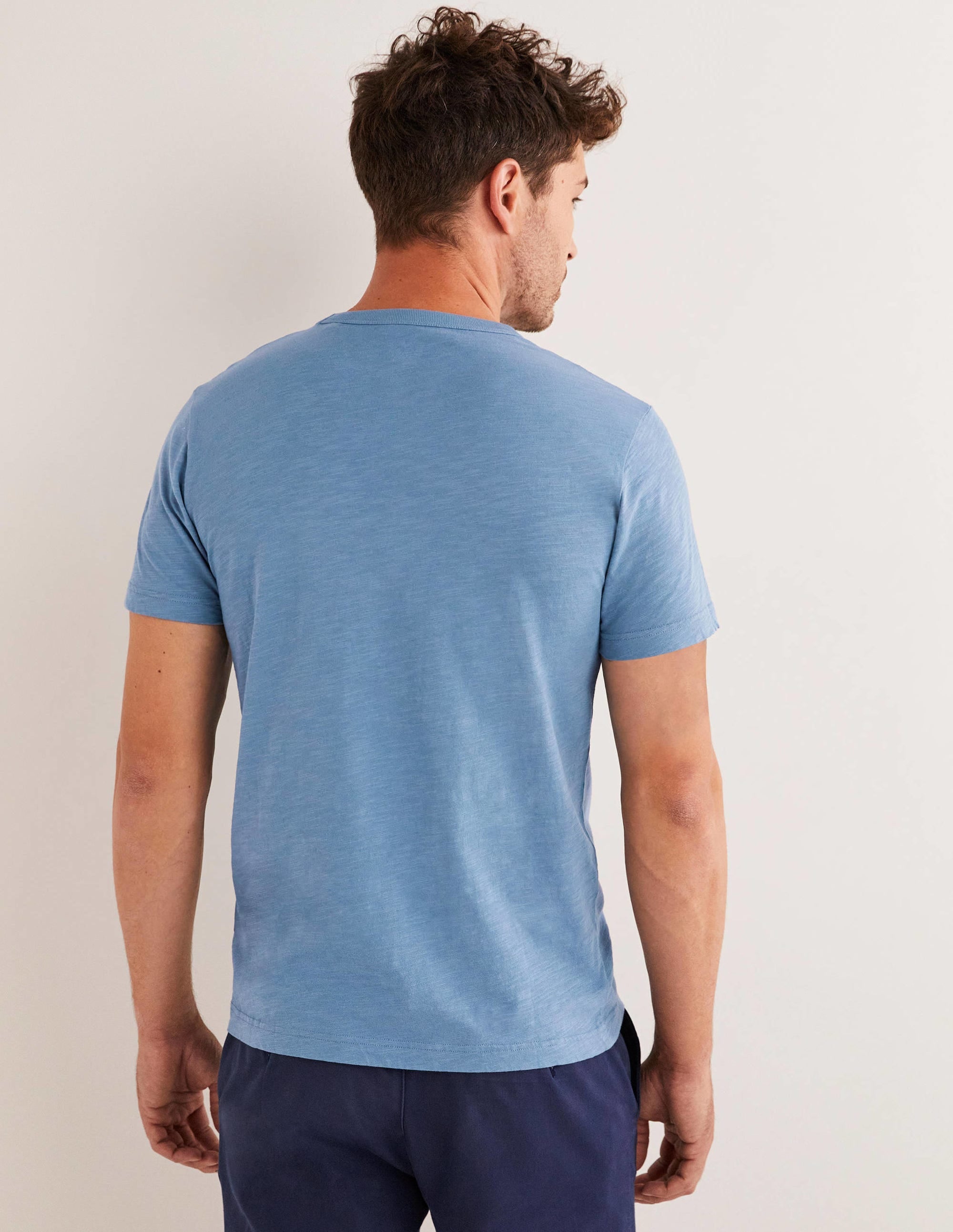 Laundered Slub T-Shirt-Captains Blue - Image 3
