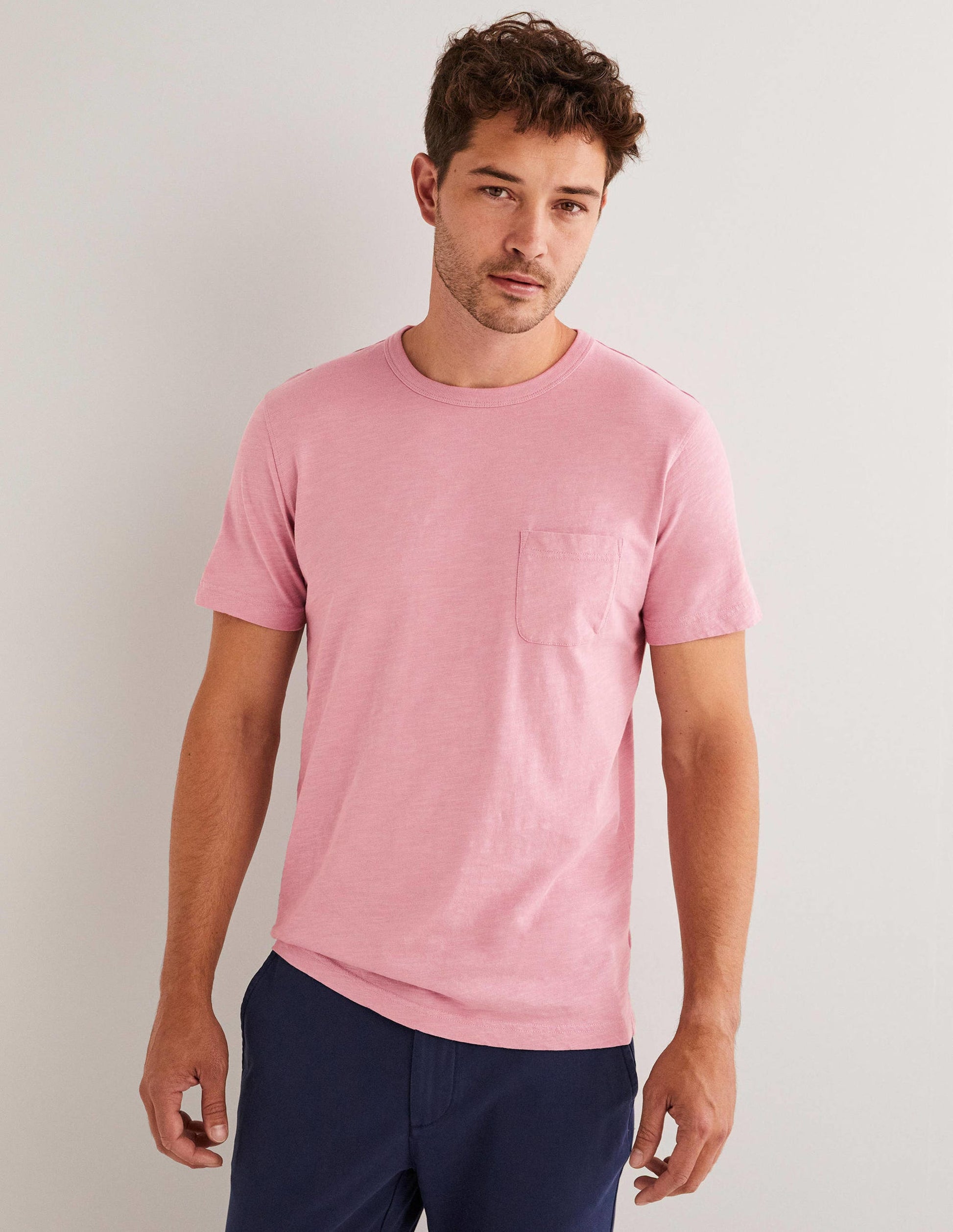 Laundered Slub T-Shirt-Lilas Pink-1