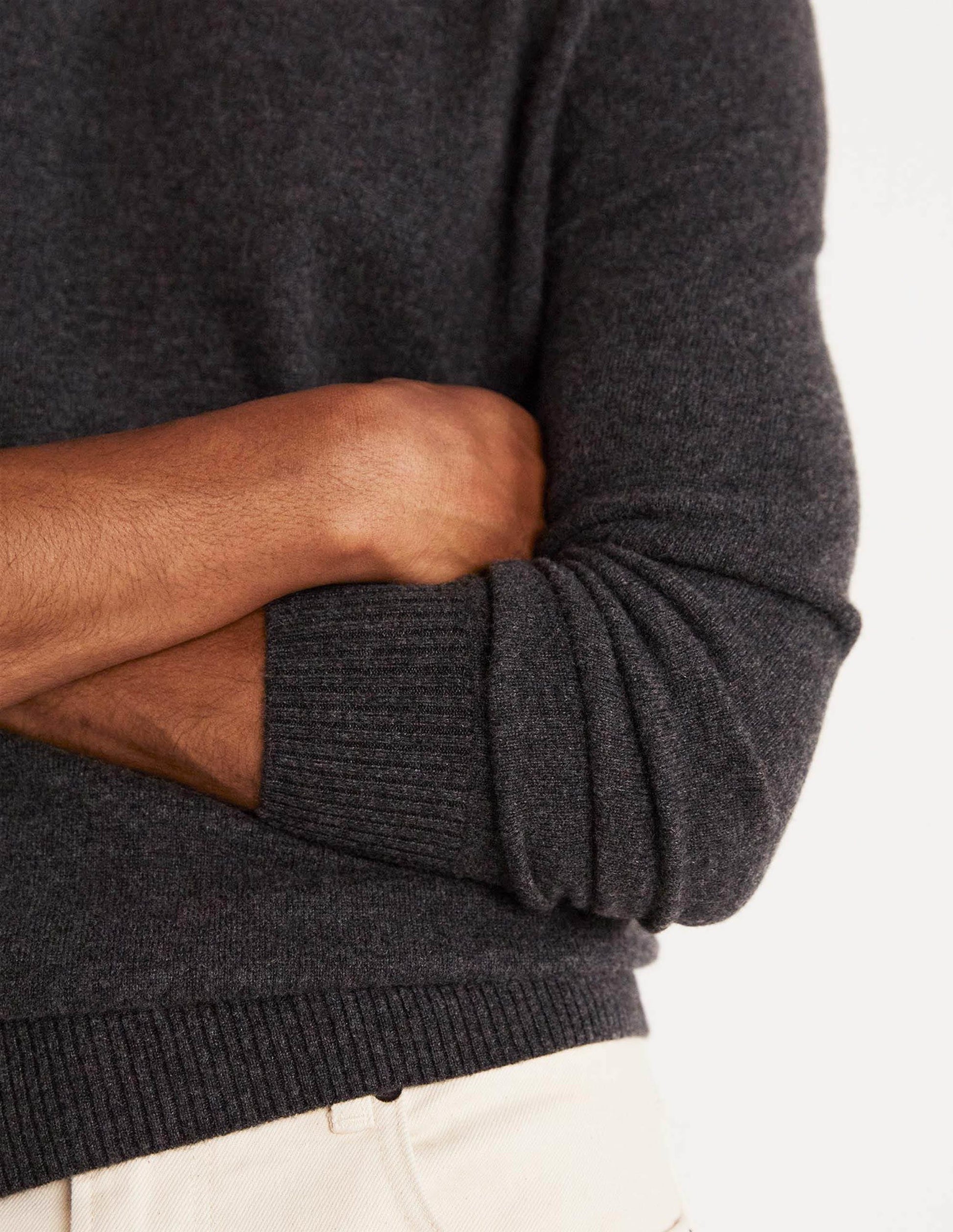 Cashmere Crew Neck Jumper-Dark Grey Melange-7