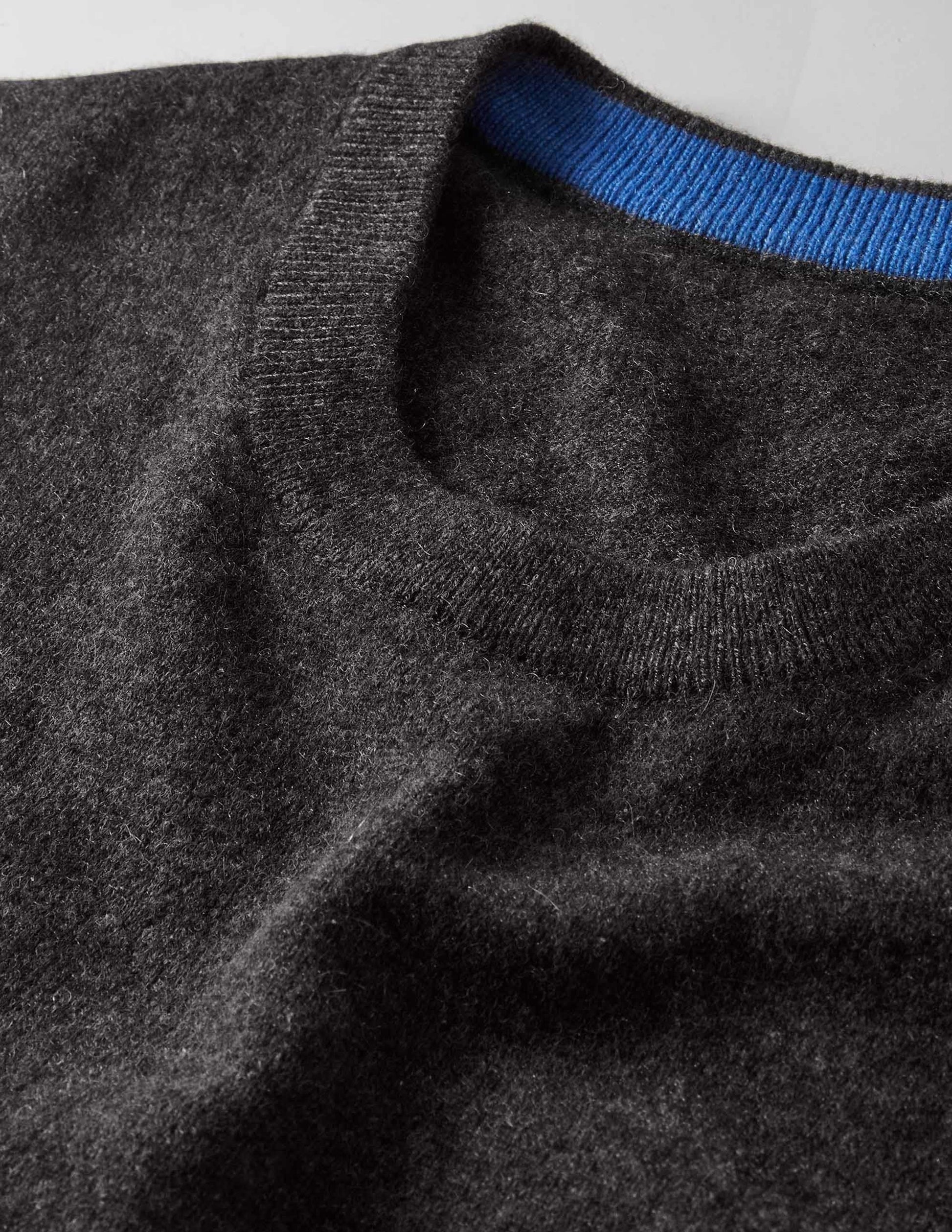 Cashmere Crew Neck Jumper-Dark Grey Melange-10