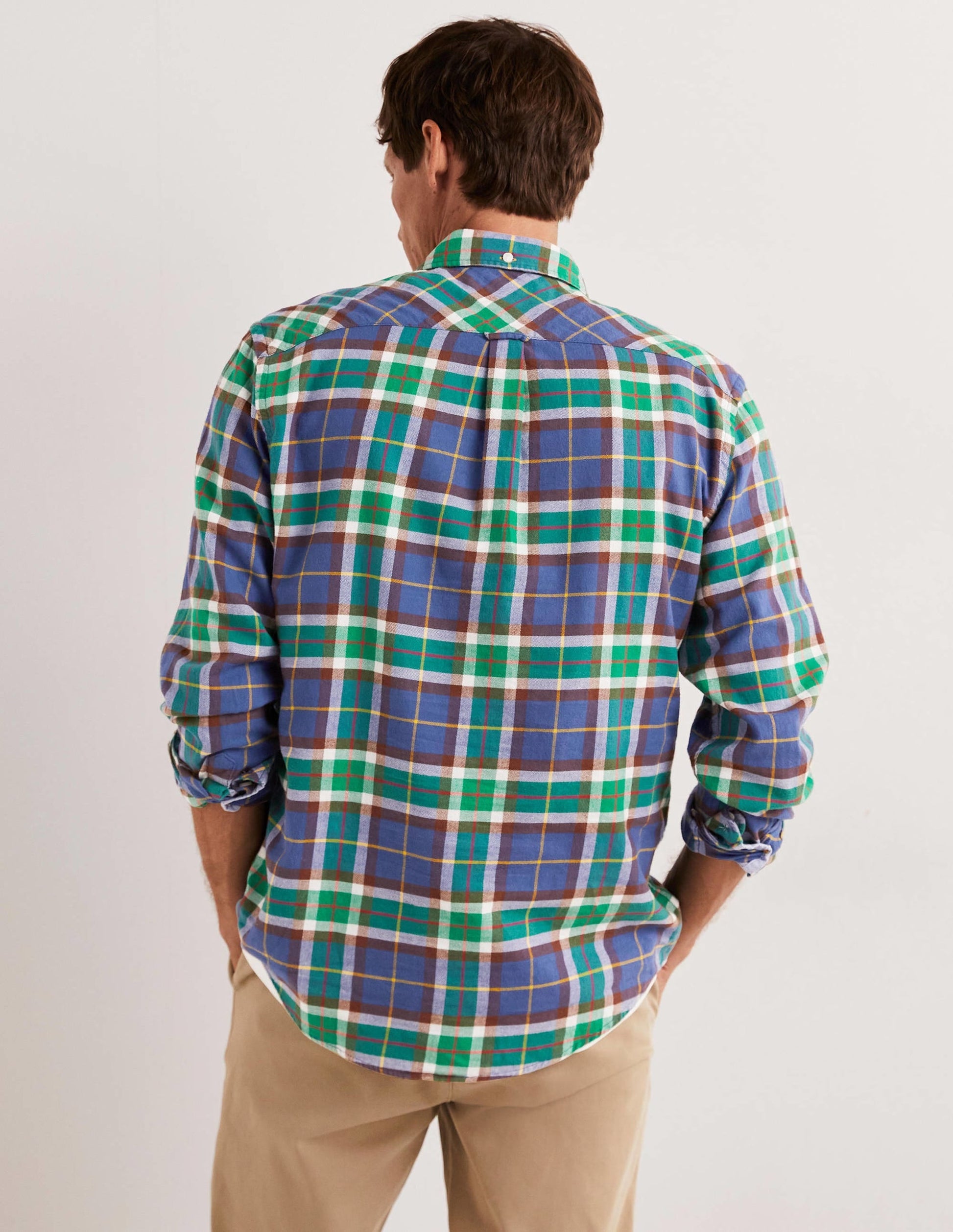 Button Down Twill Shirt-Blue Marl/Red Check-3