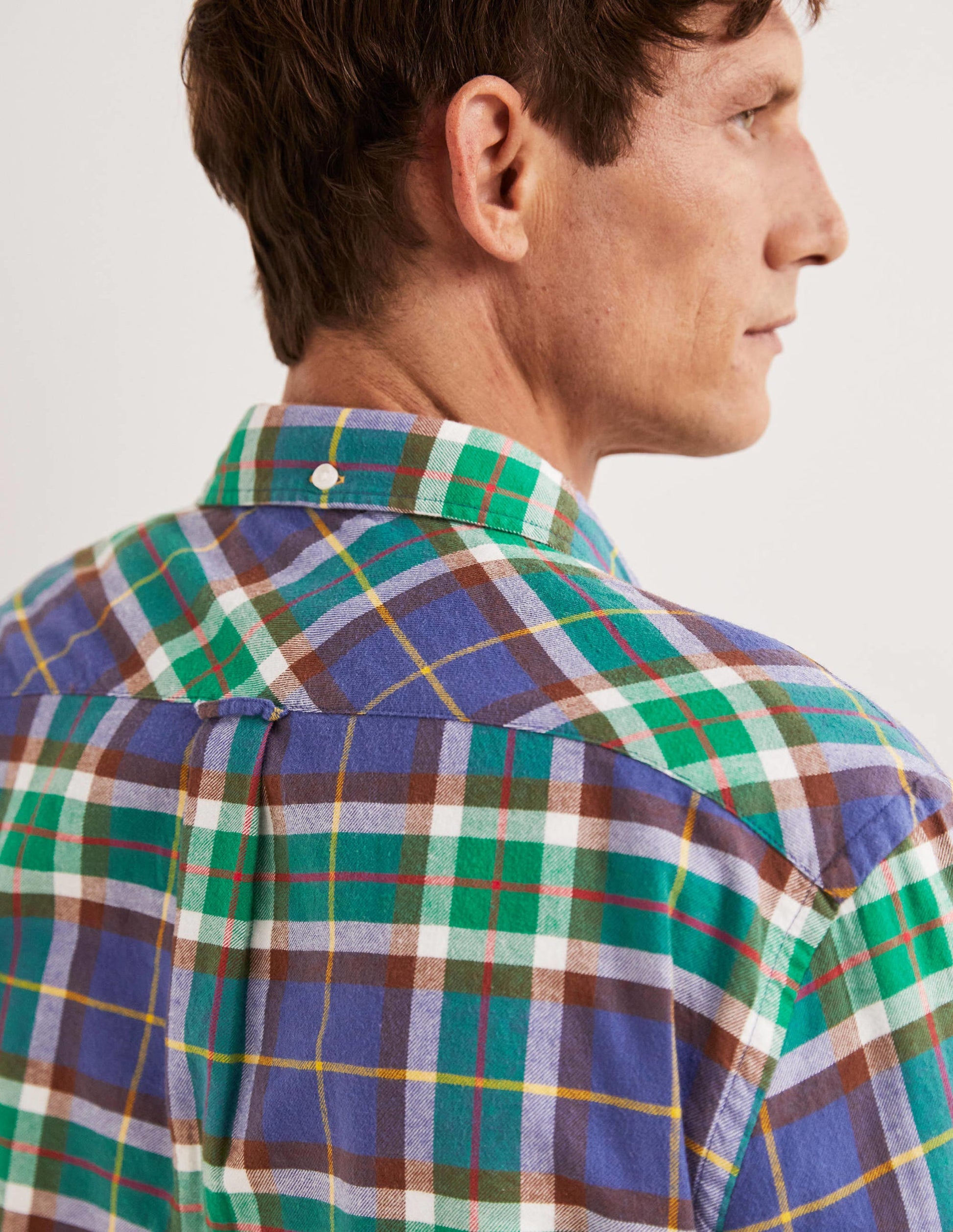 Button Down Twill Shirt-Blue Marl/Red Check-5