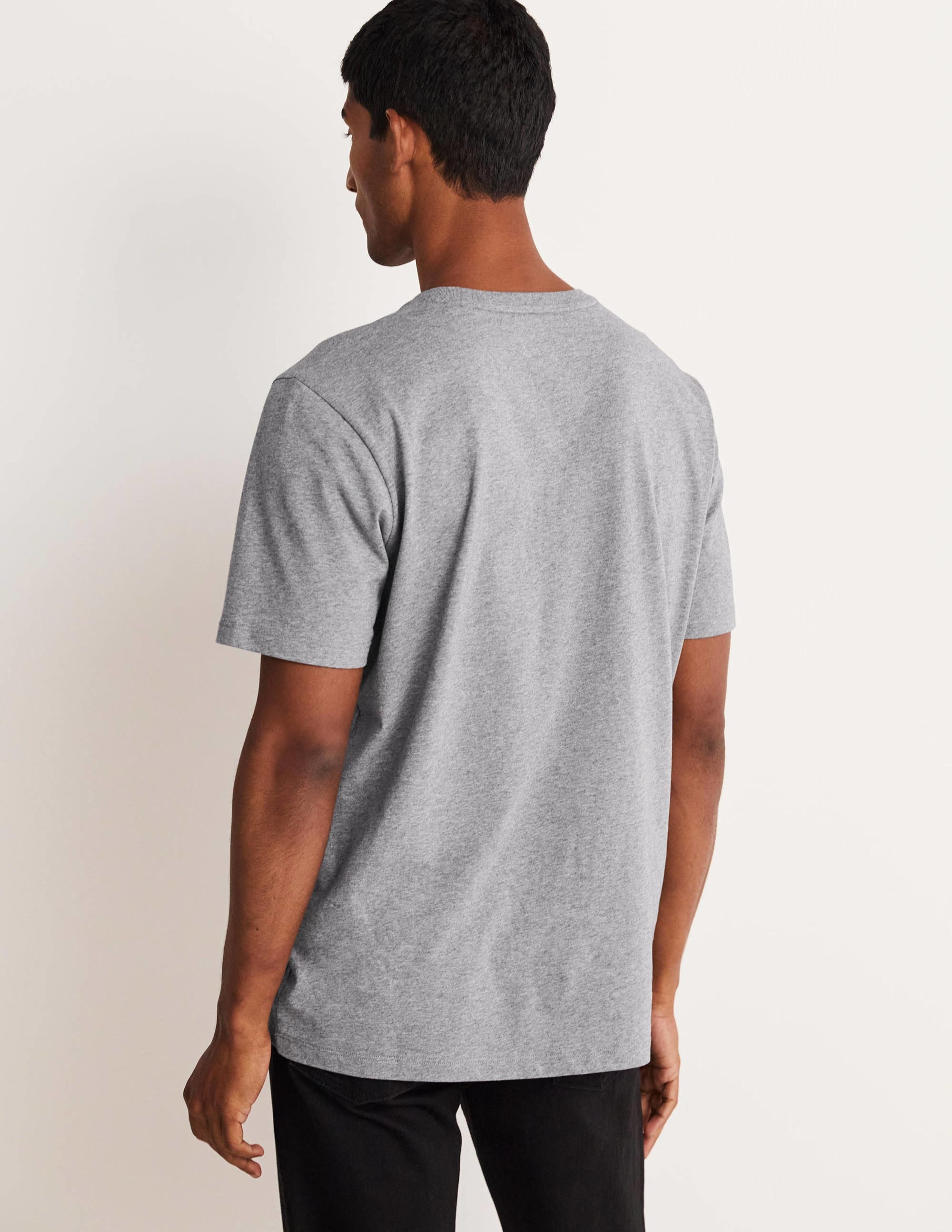 Classic Cotton T-shirt-Grey Marl - Image 3