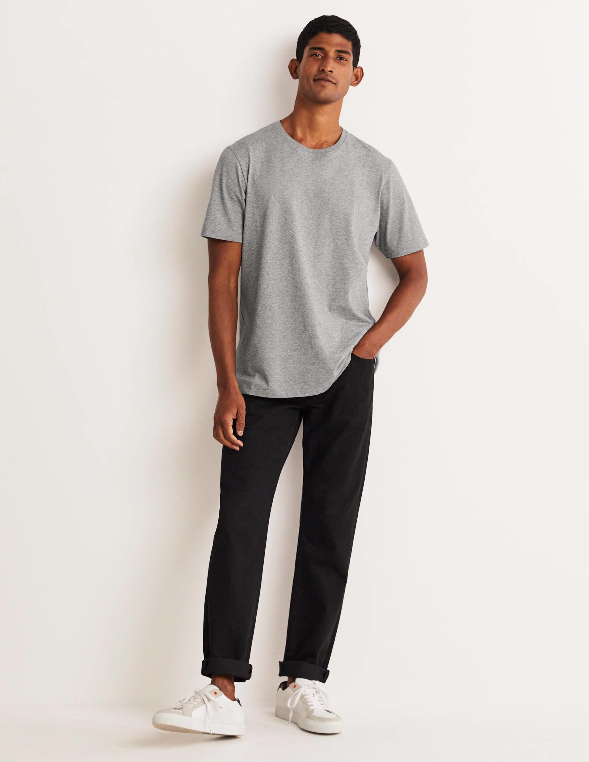 Classic Cotton T-shirt-Grey Marl - Image 5