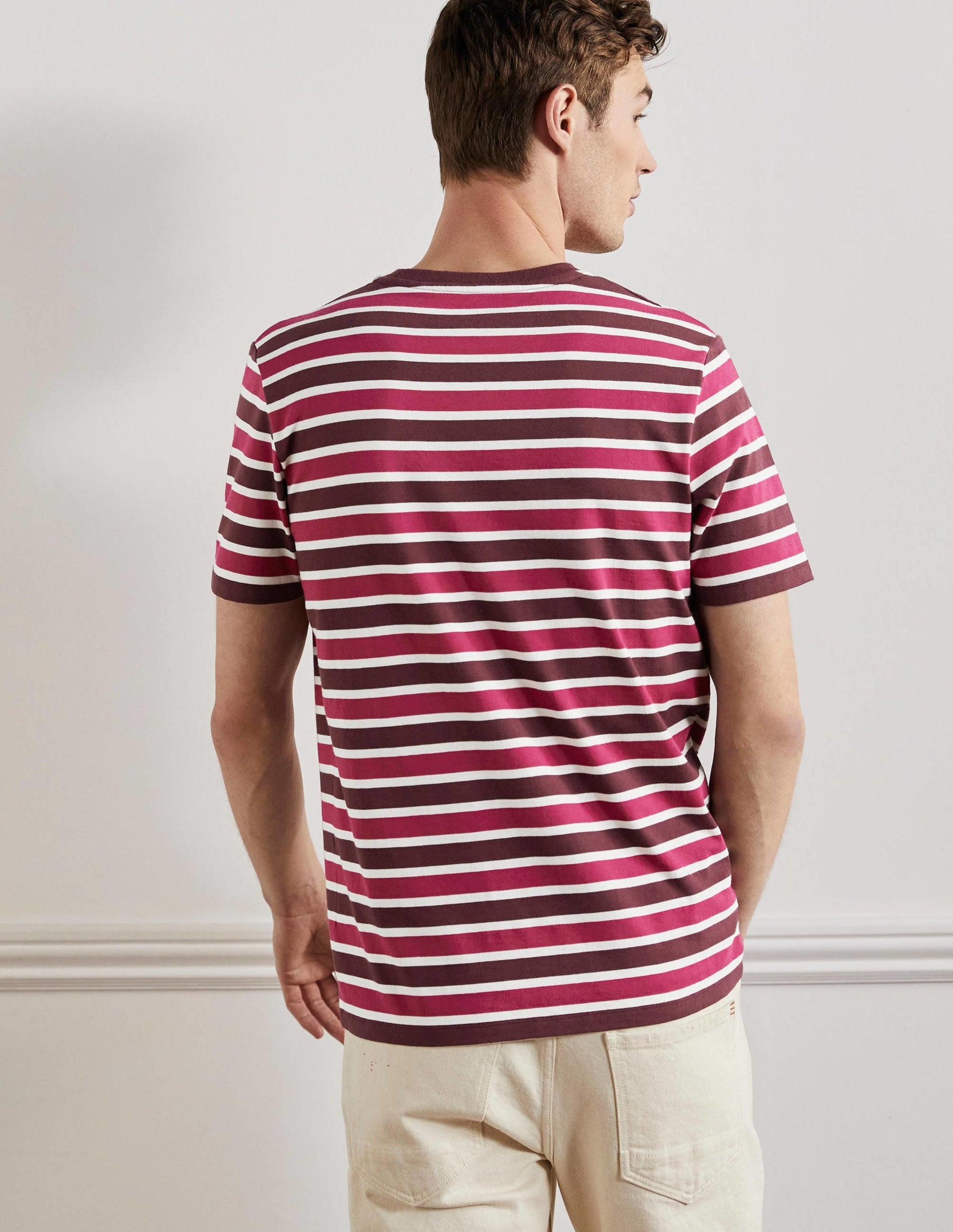 Classic Cotton T-shirt-Penelope Pink Stripe-3