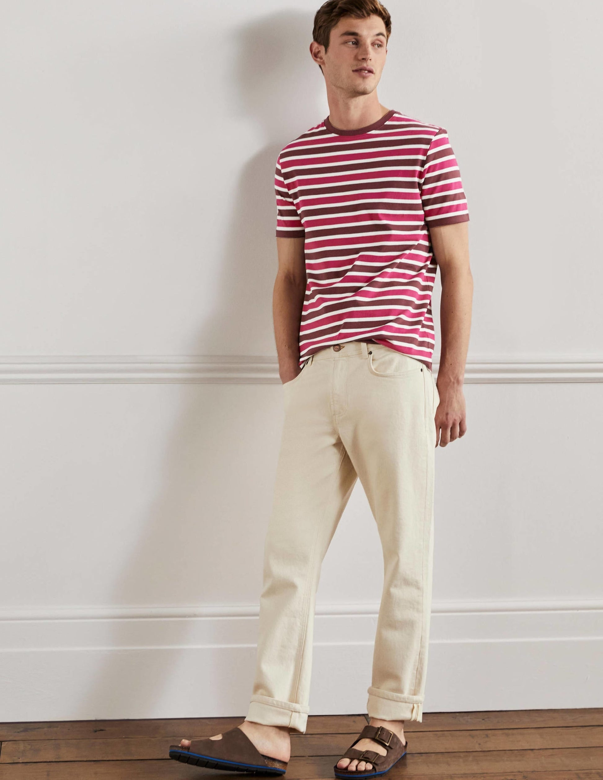 Classic Cotton T-shirt-Penelope Pink Stripe-4