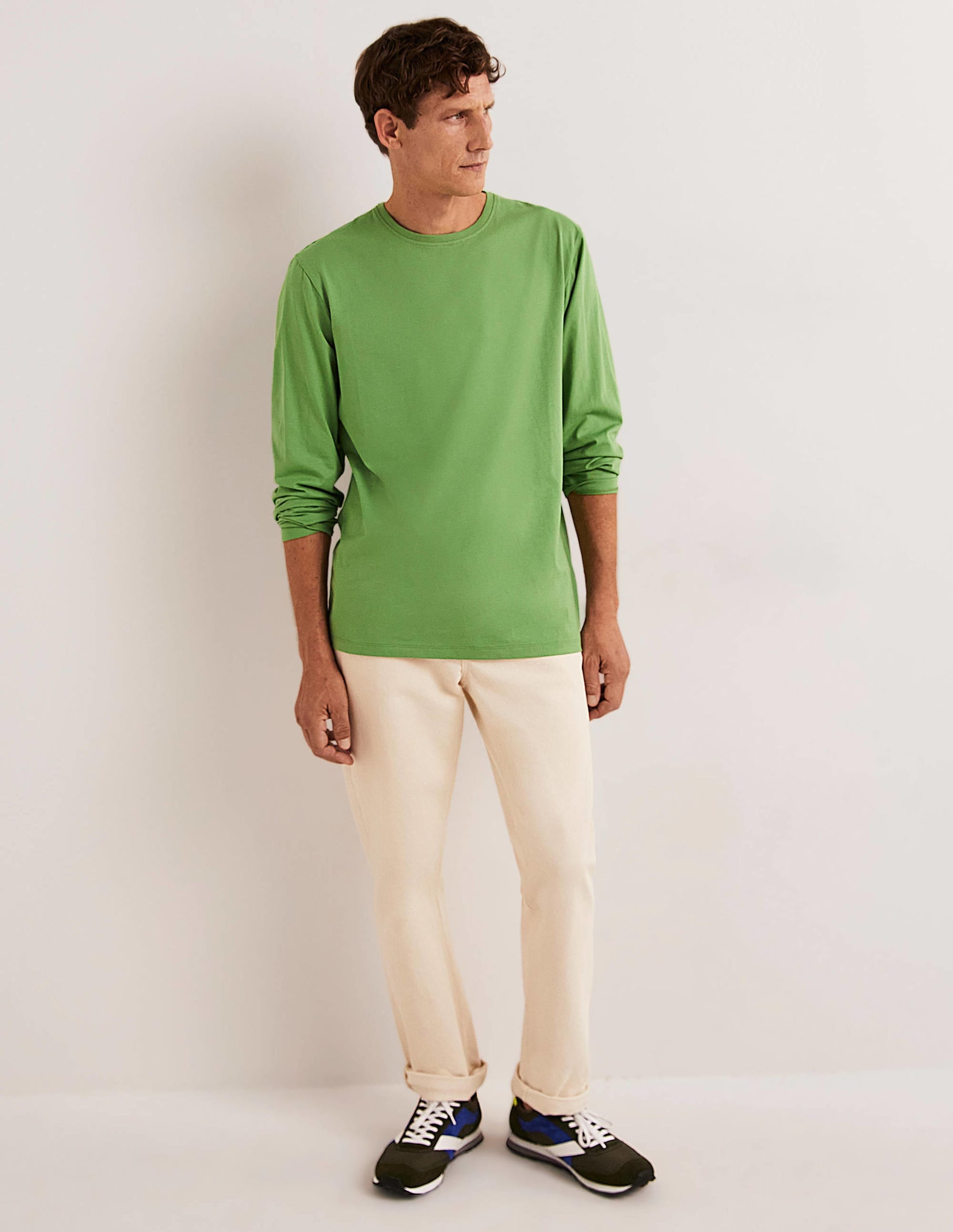 Classic Long-sleeved T-shirt-English Ivy Green - Image 5