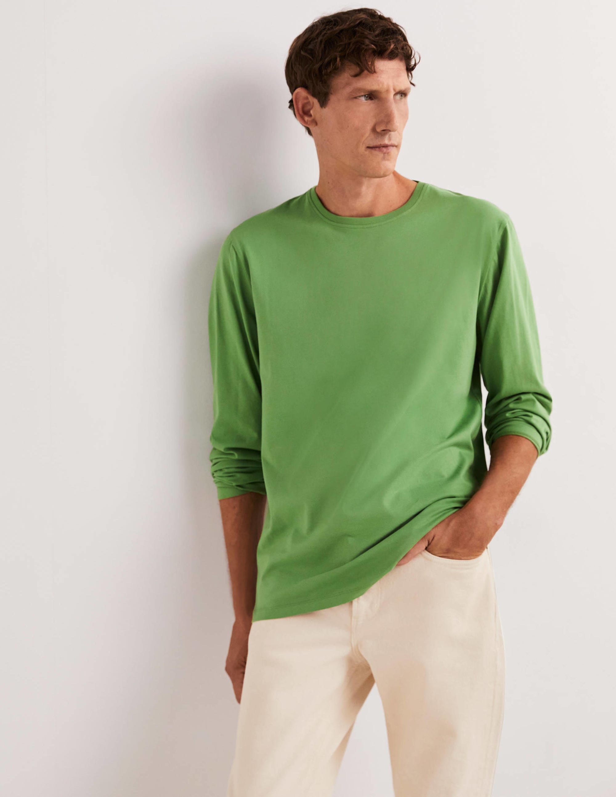 Classic Long-sleeved T-shirt-English Ivy Green - Image 8