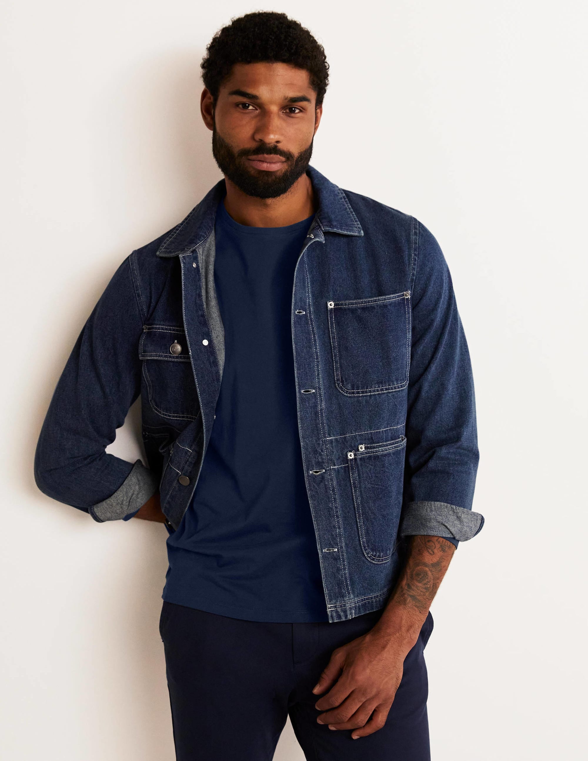 Classic Long-sleeved T-shirt-Classic Navy - Image 4
