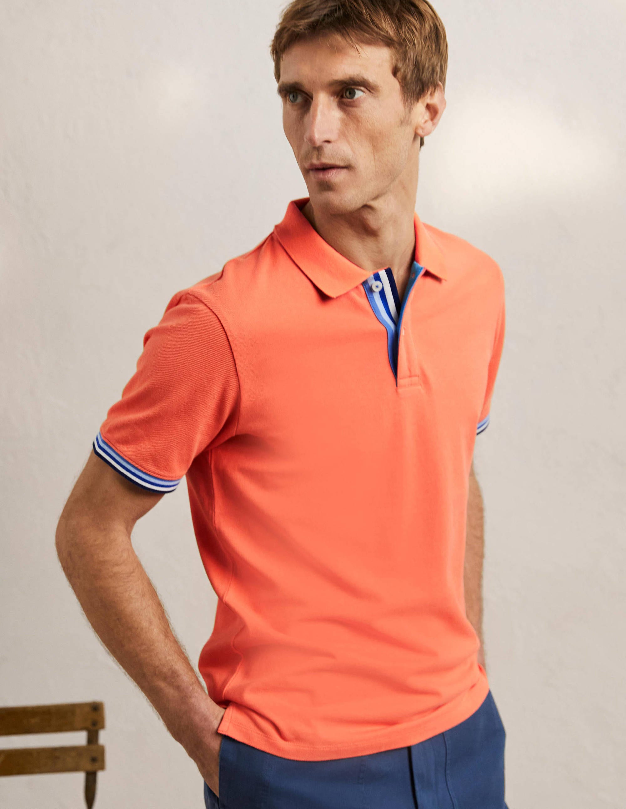 Piqué Polo Shirt-Persimmon - Image 1