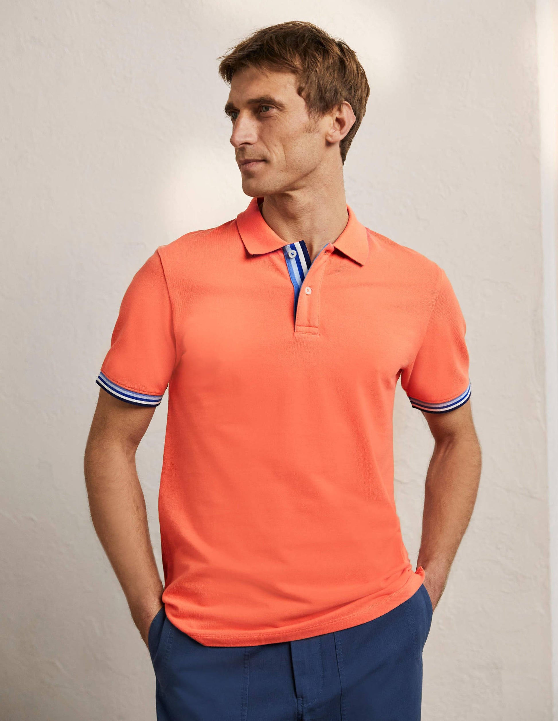 Piqué Polo Shirt-Persimmon-4