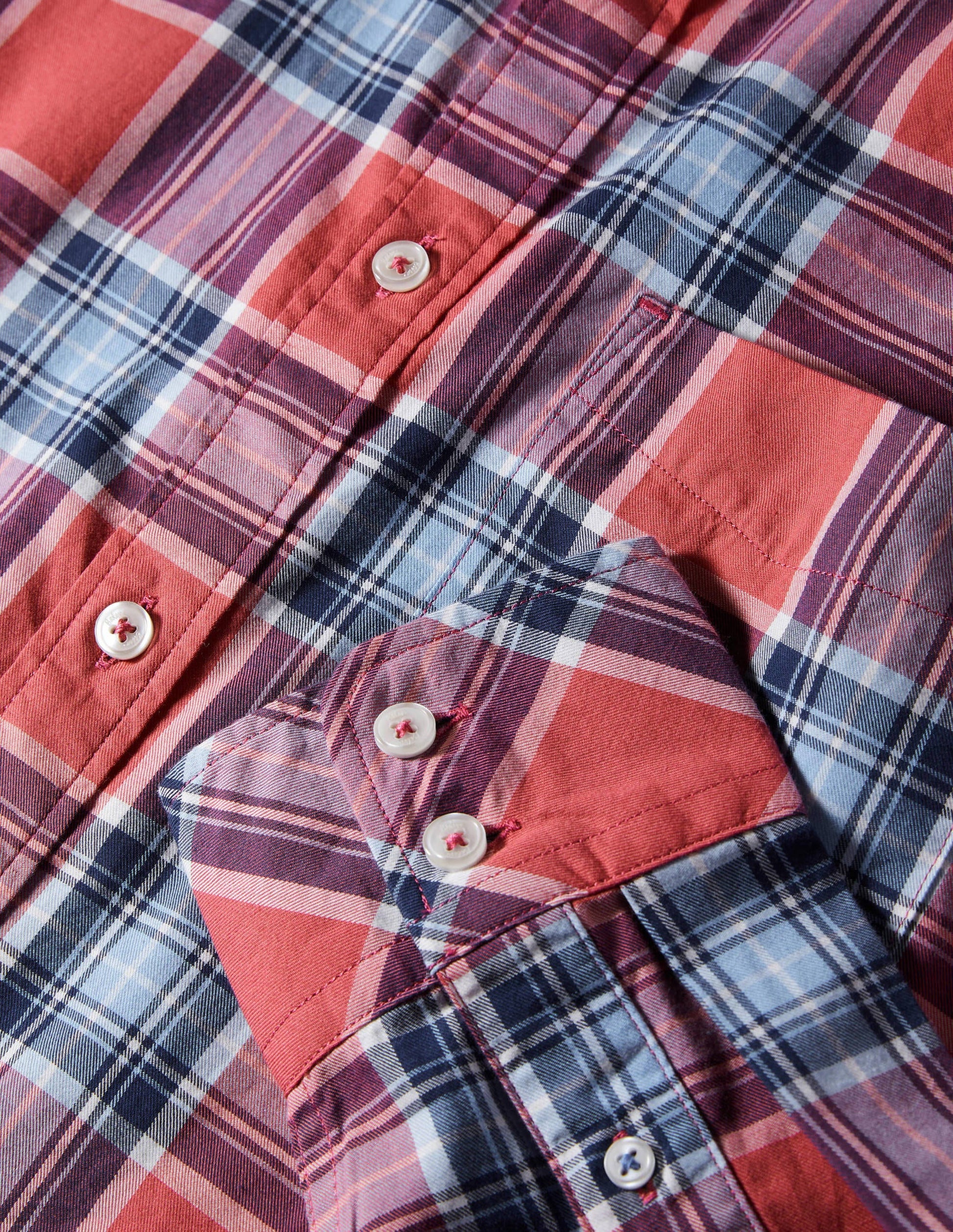 Casual Check Shirt-Dusky Red/ Heavenly Blue Check-5