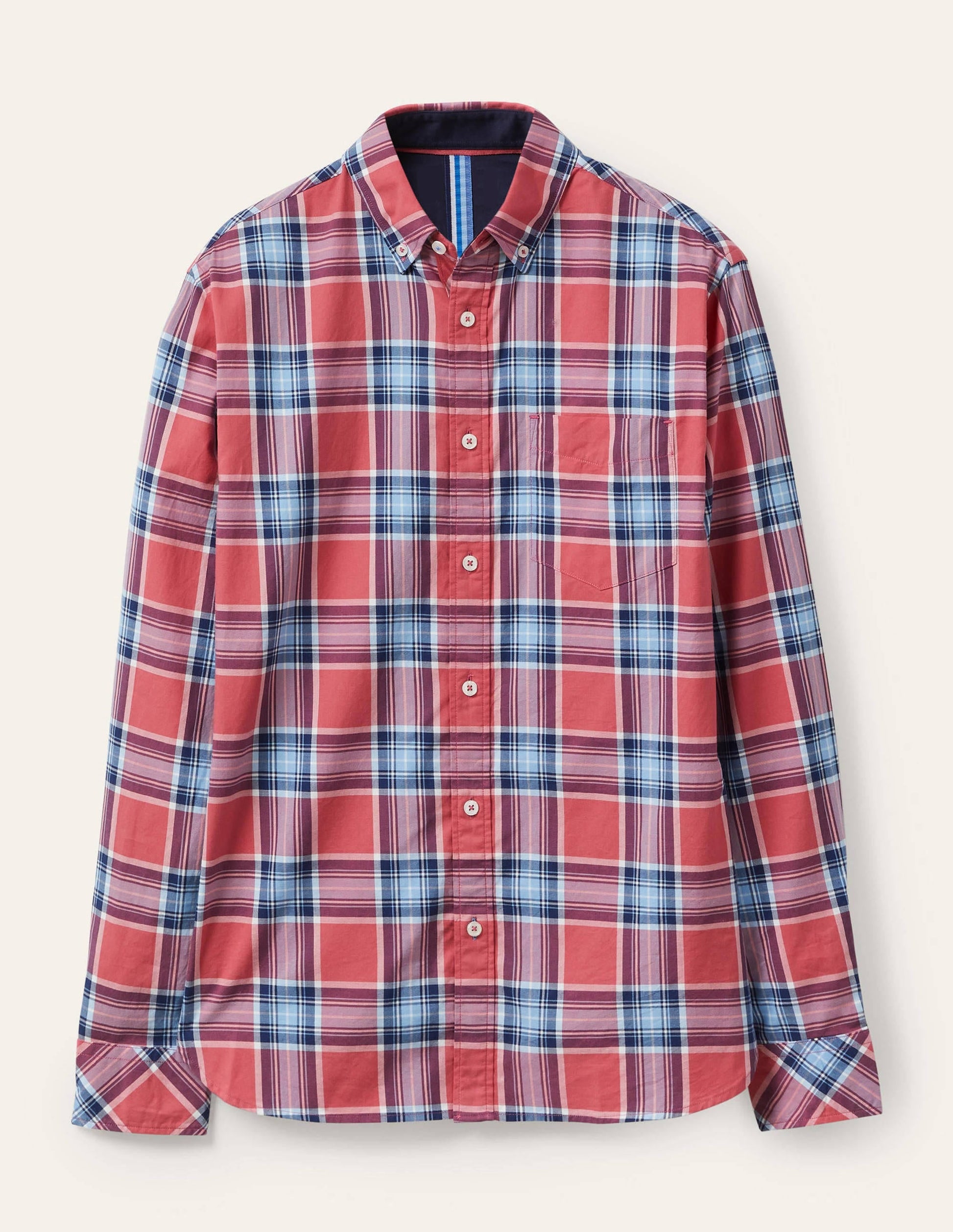 Casual Check Shirt-Dusky Red/ Heavenly Blue Check-6