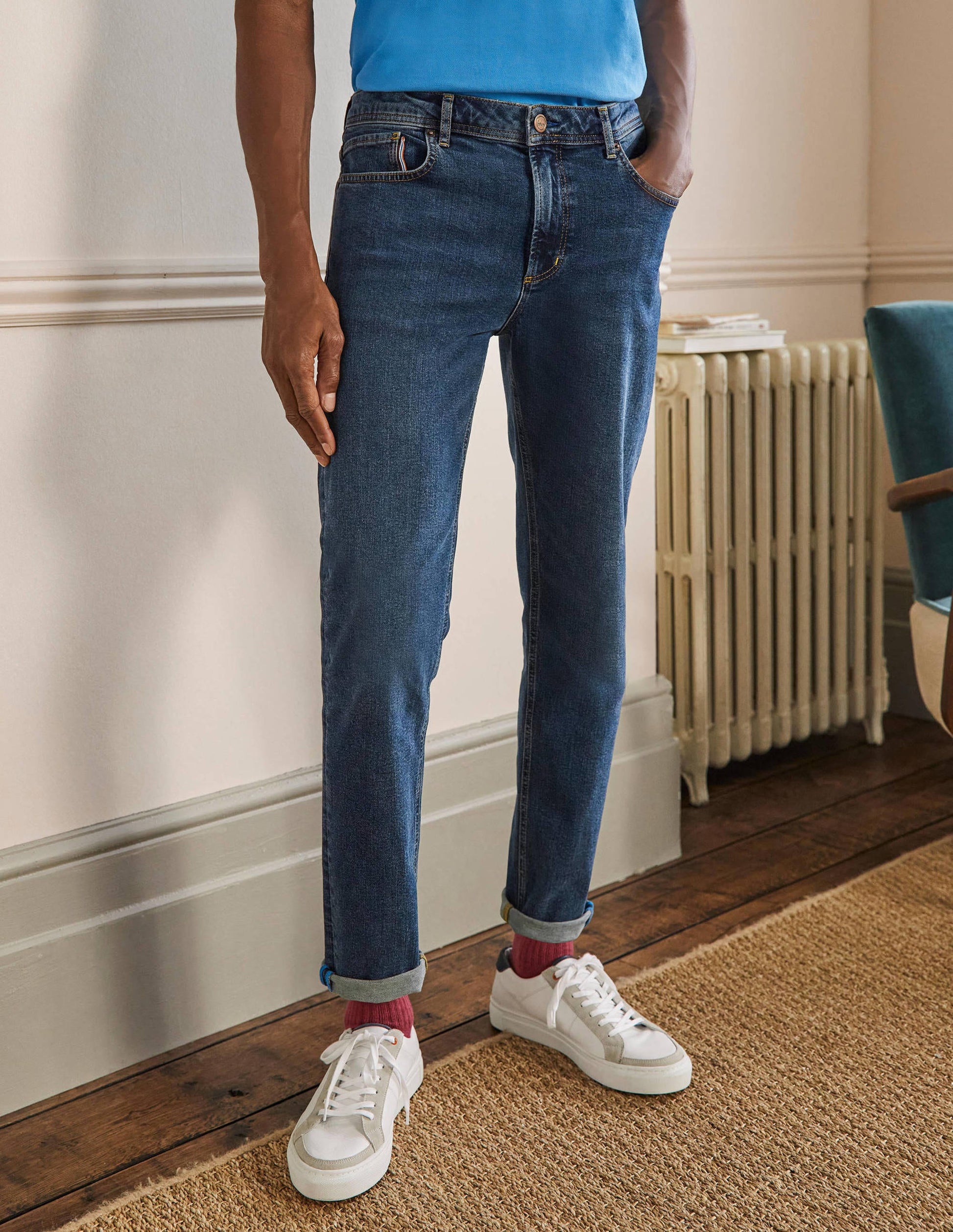 Slim Leg Jeans-Mid Rinse Denim-4