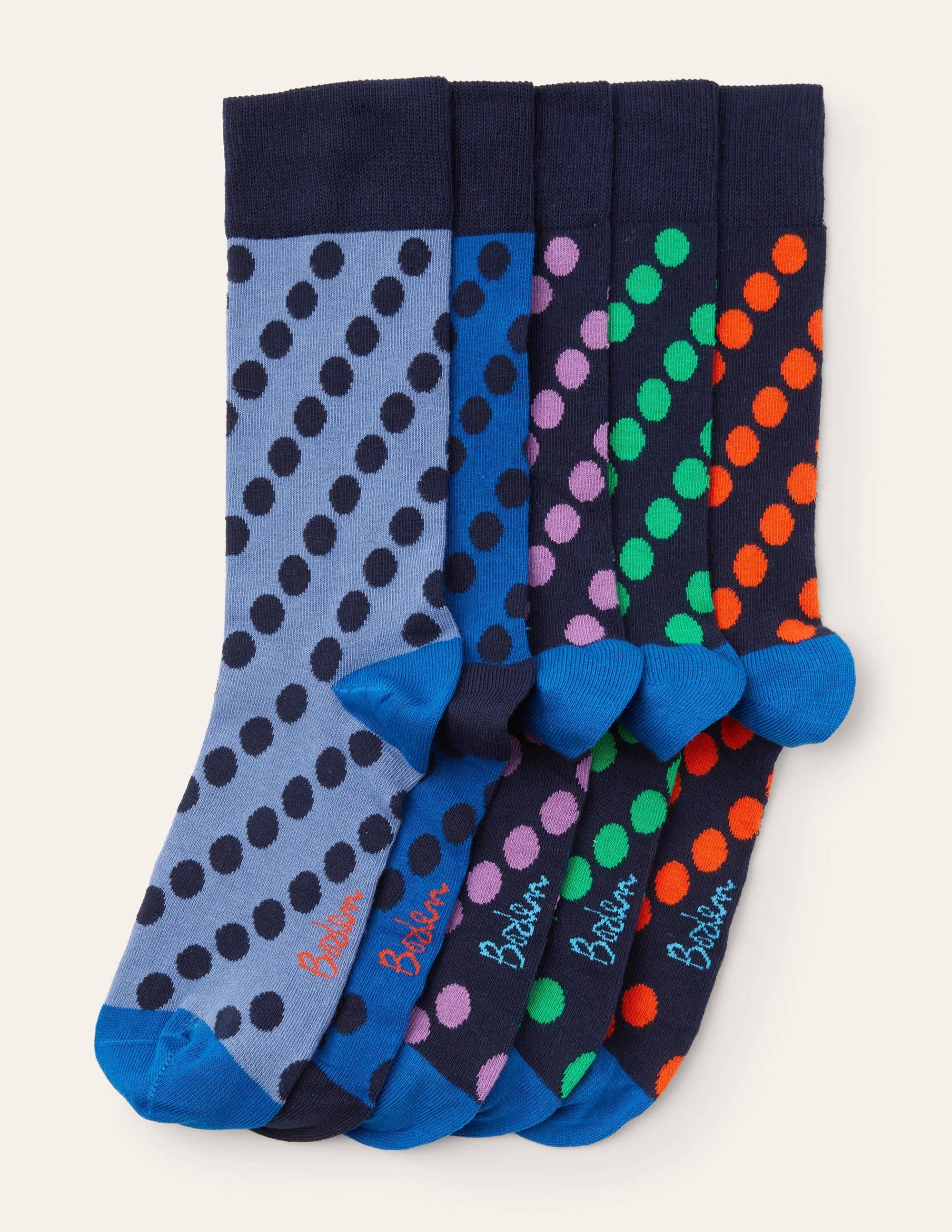 5 Pack Favourite Socks-Diagonal Spot Multi Pack - Image 1