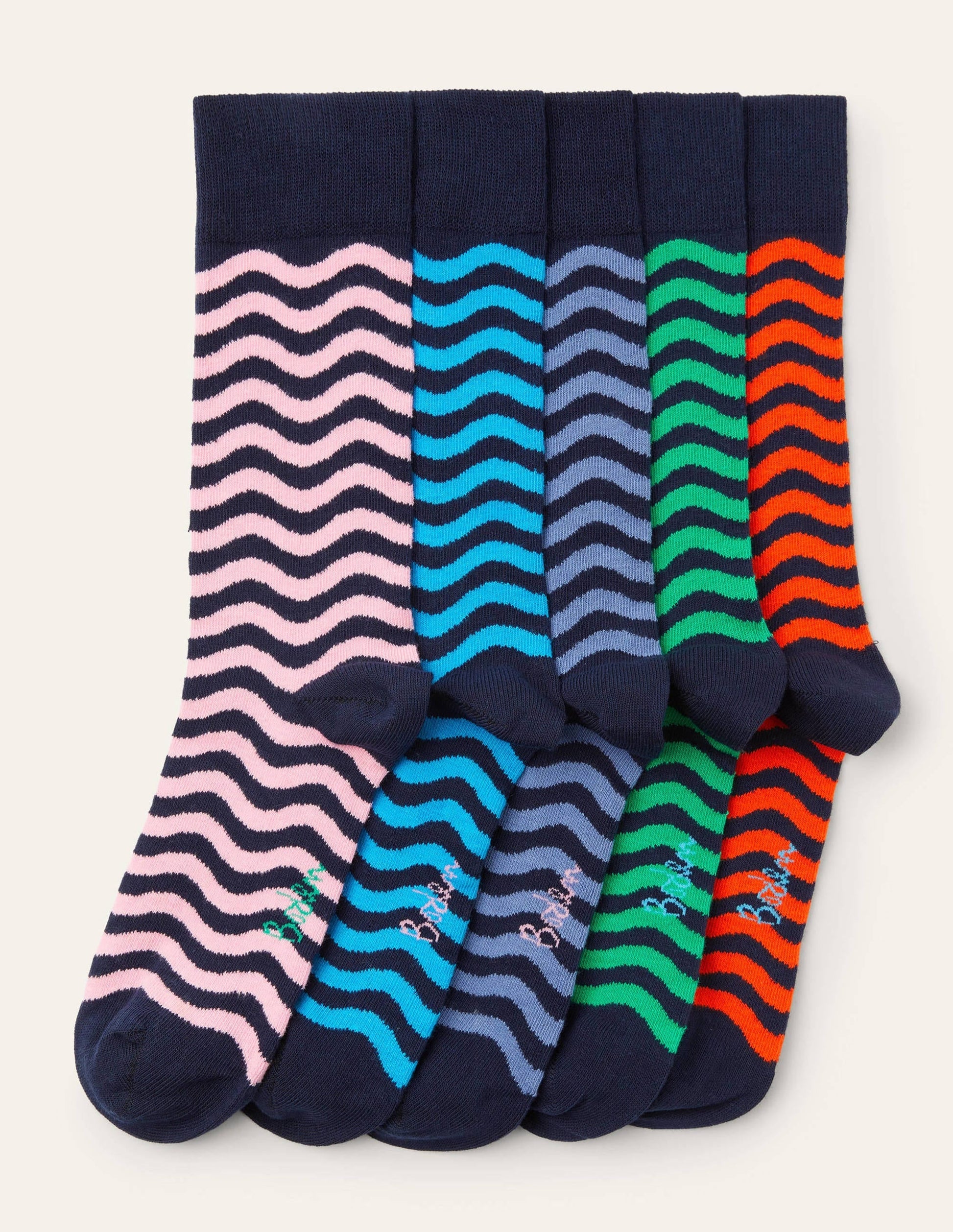 5 Pack Favourite Socks-Wave Multi Pack-2