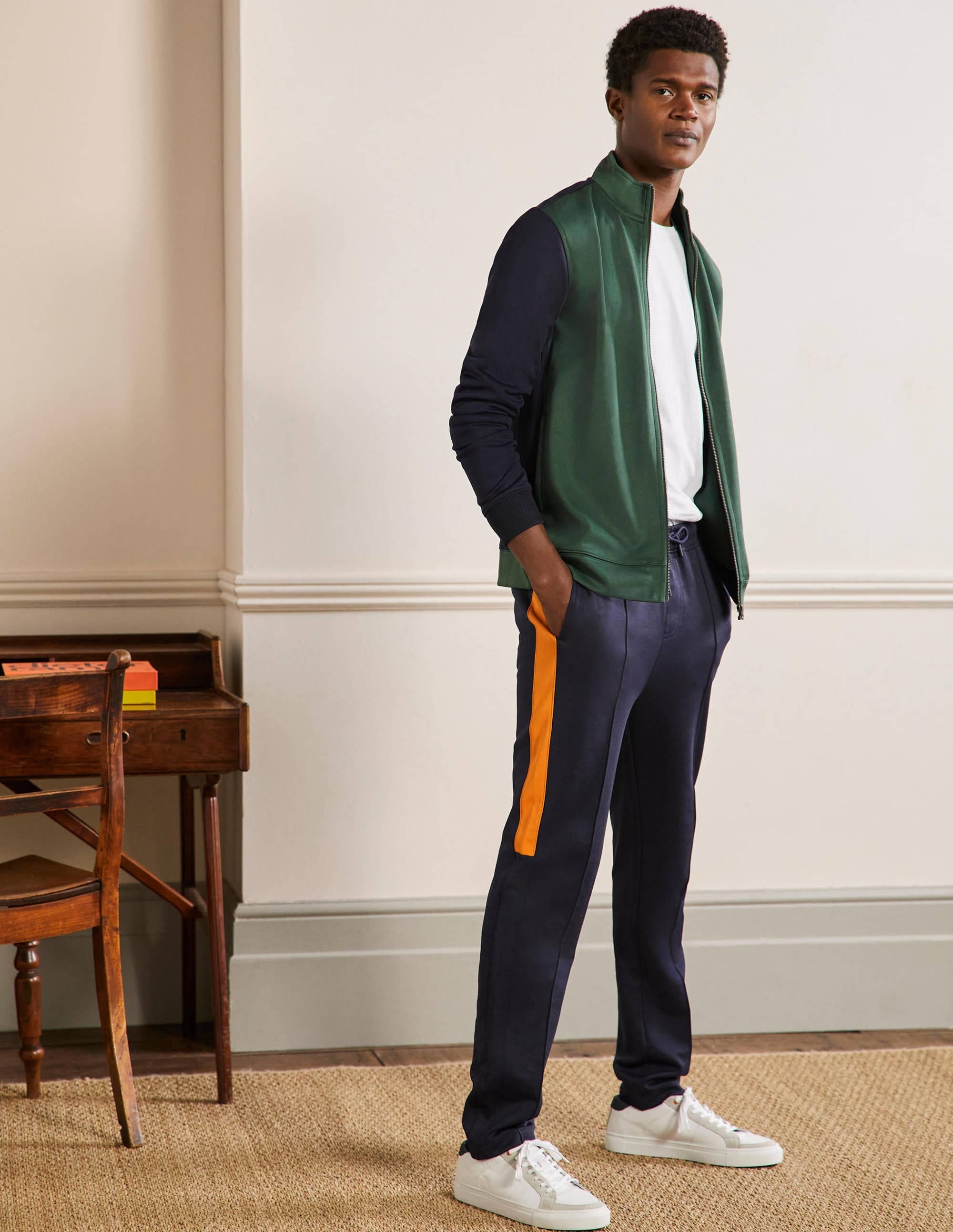 Track Joggers-Navy/Orange - Image 1