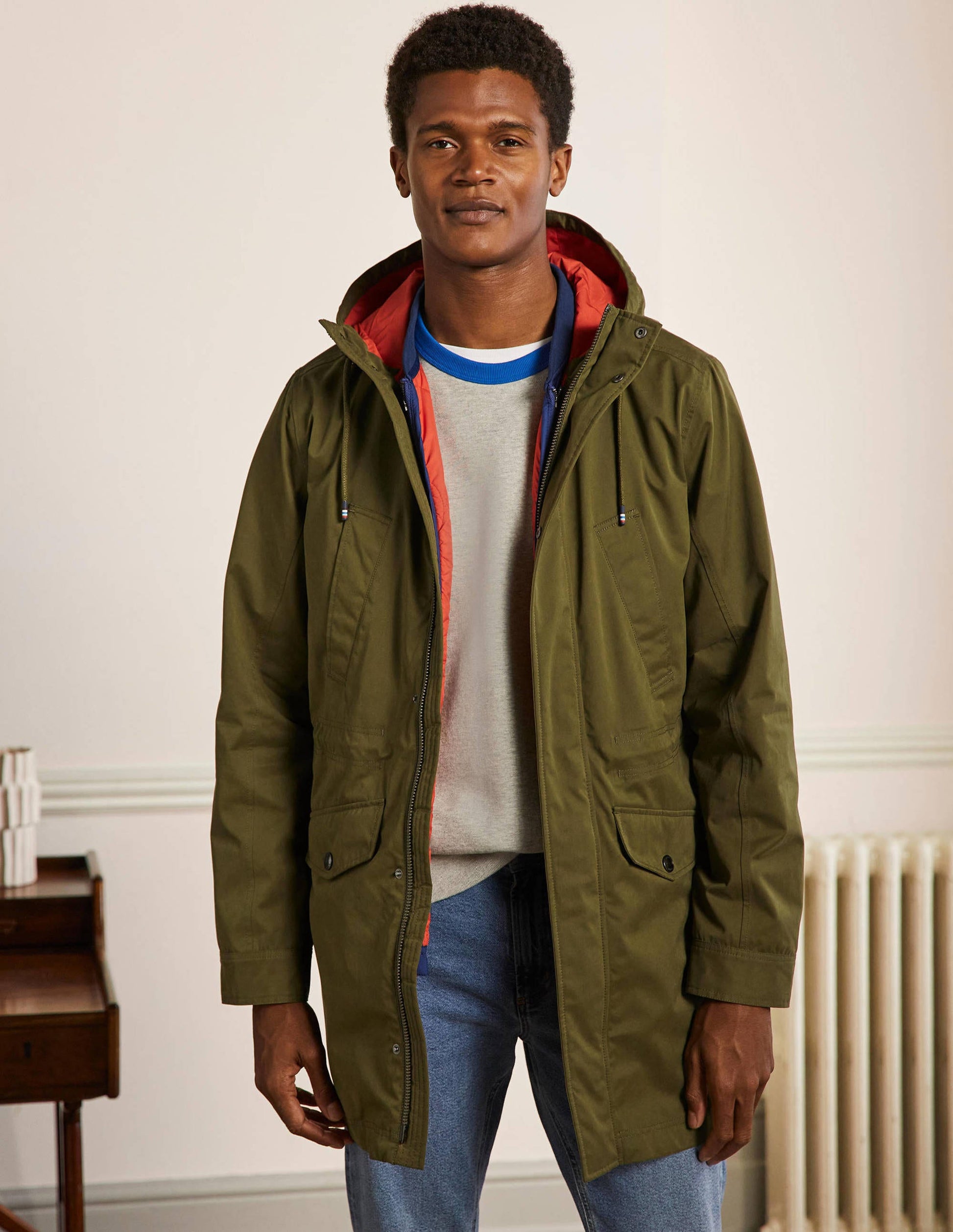 3 in 1 Longline Parka-Khaki-1