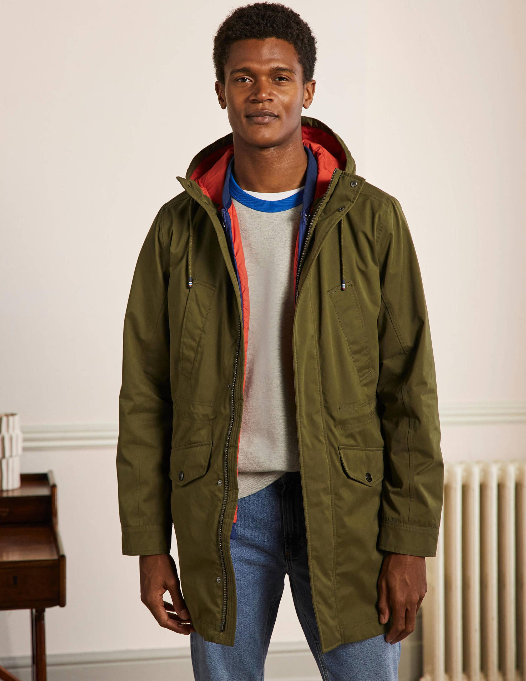 3 in 1 Longline Parka-Khaki - Image 1