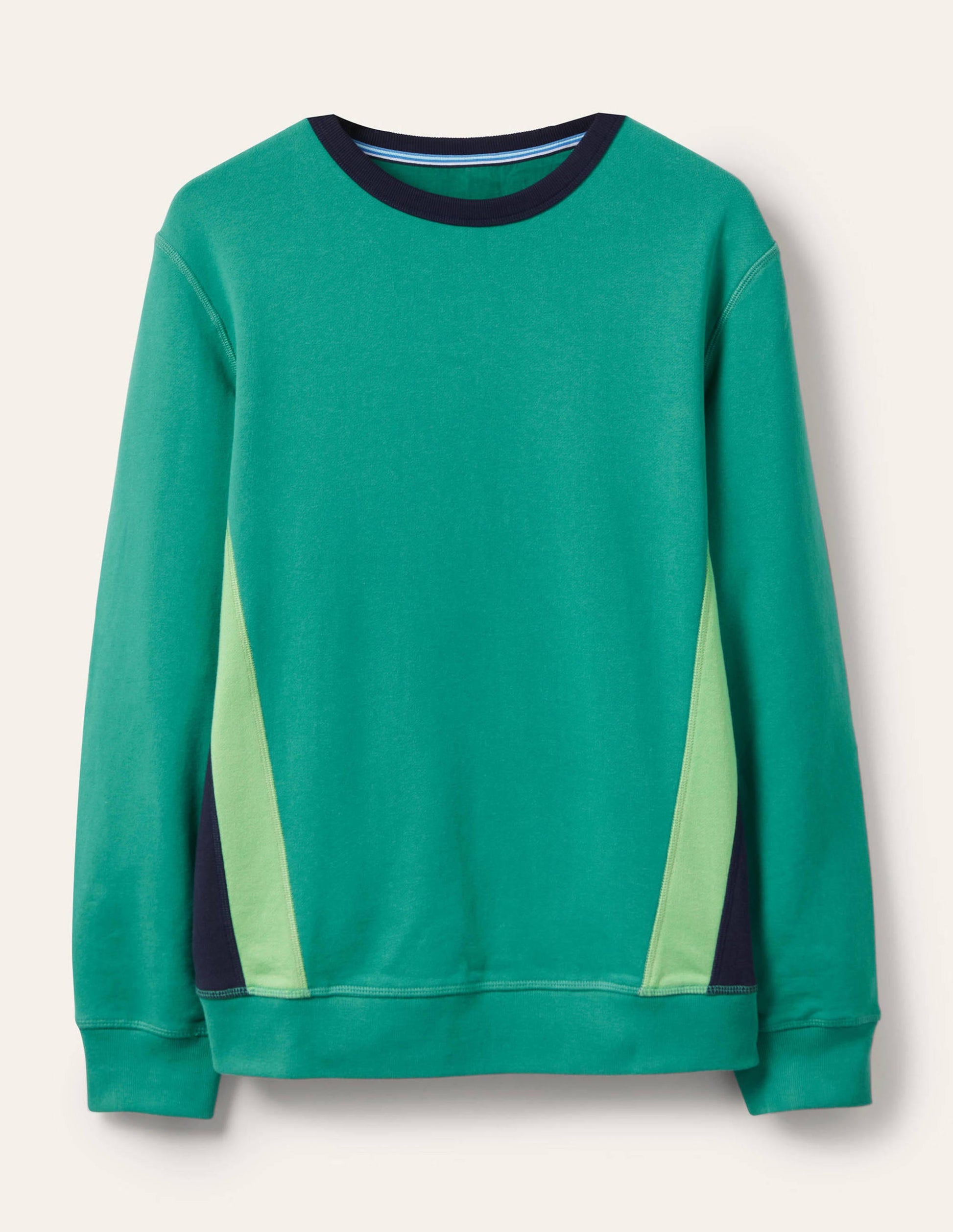 Side Stripe Sweatshirt-Sardinia Green/ Navy Stripe-6