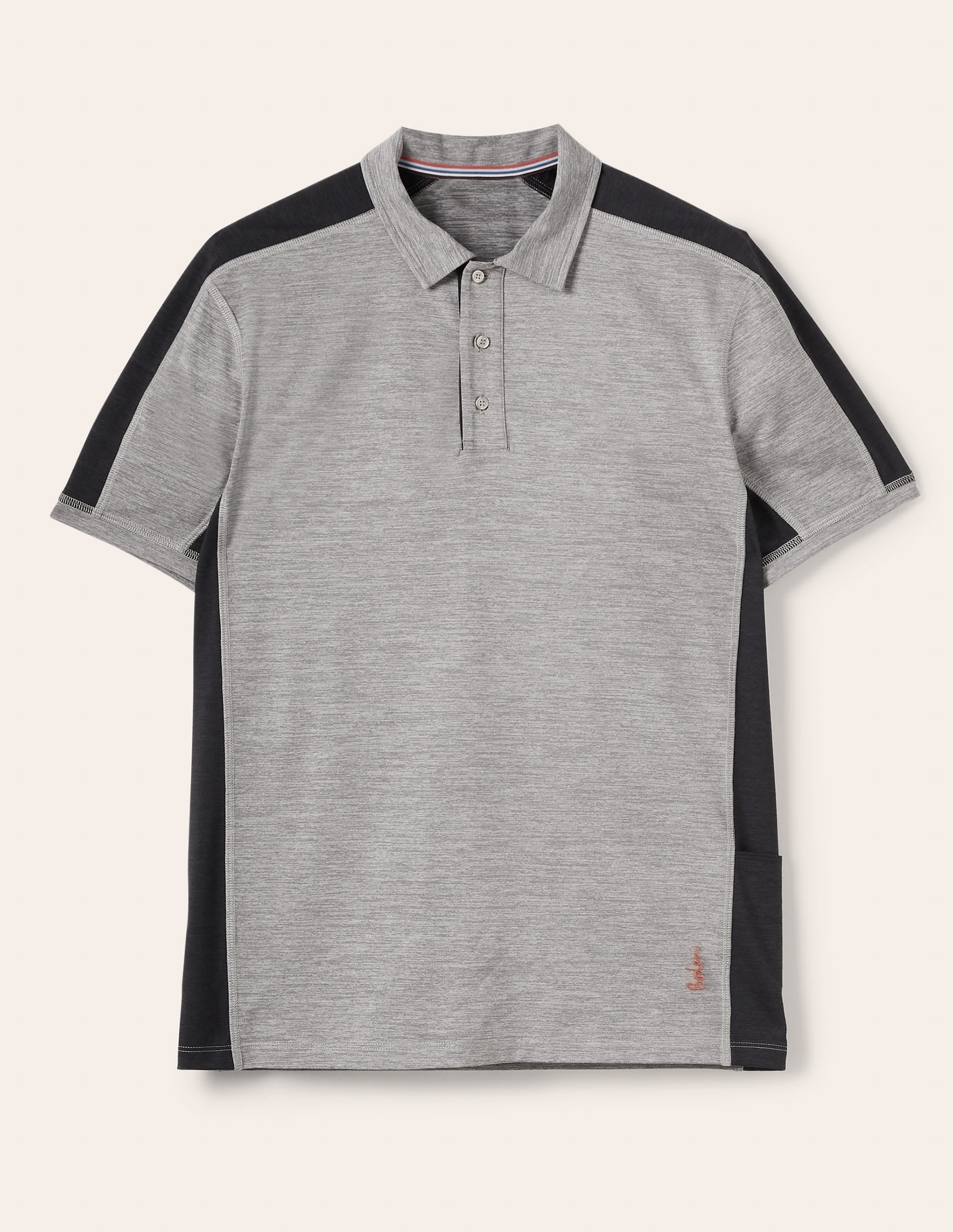 Active Polo Shirt-Grey Marl - Image 6
