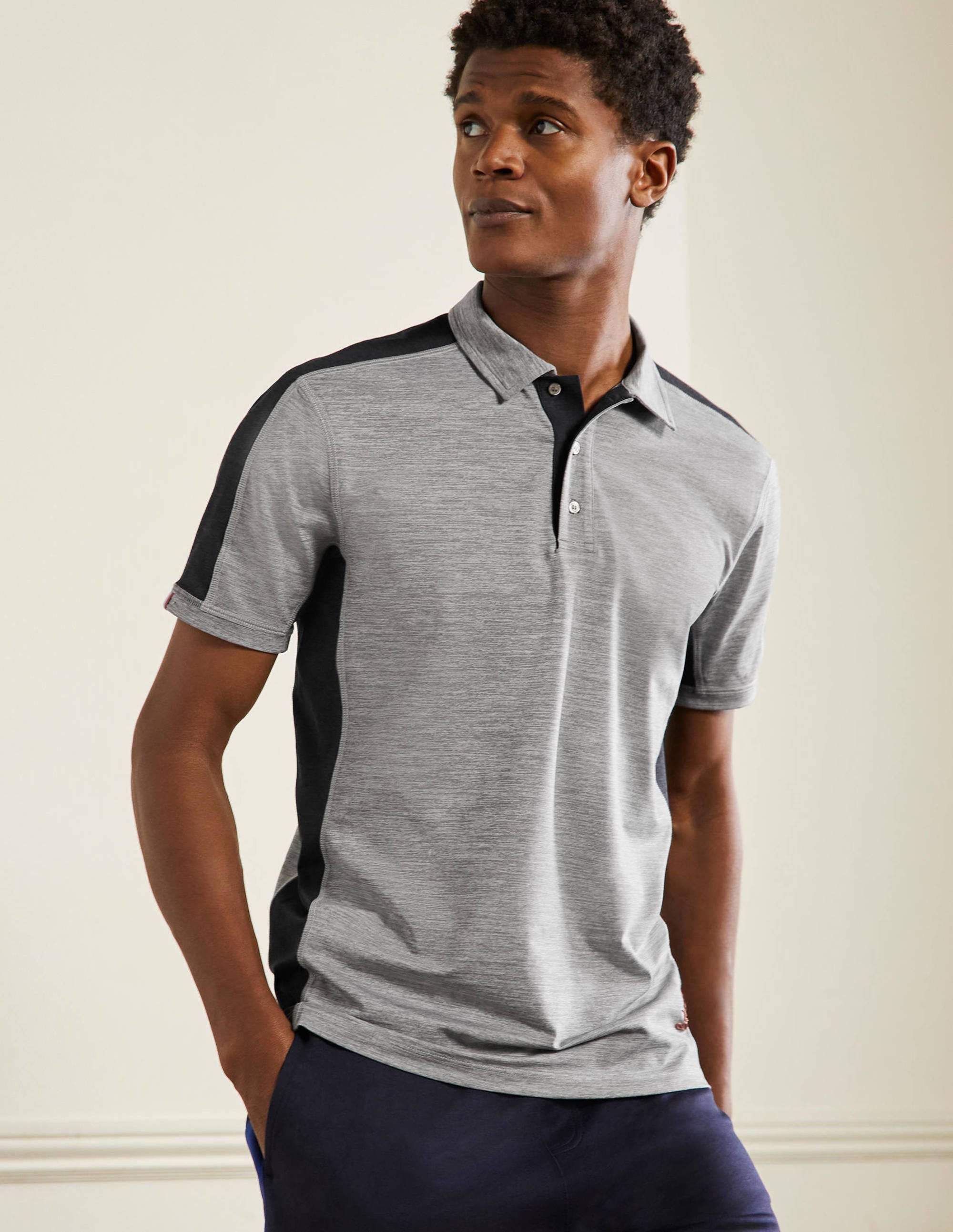 Active Polo Shirt-Grey Marl - Image 1