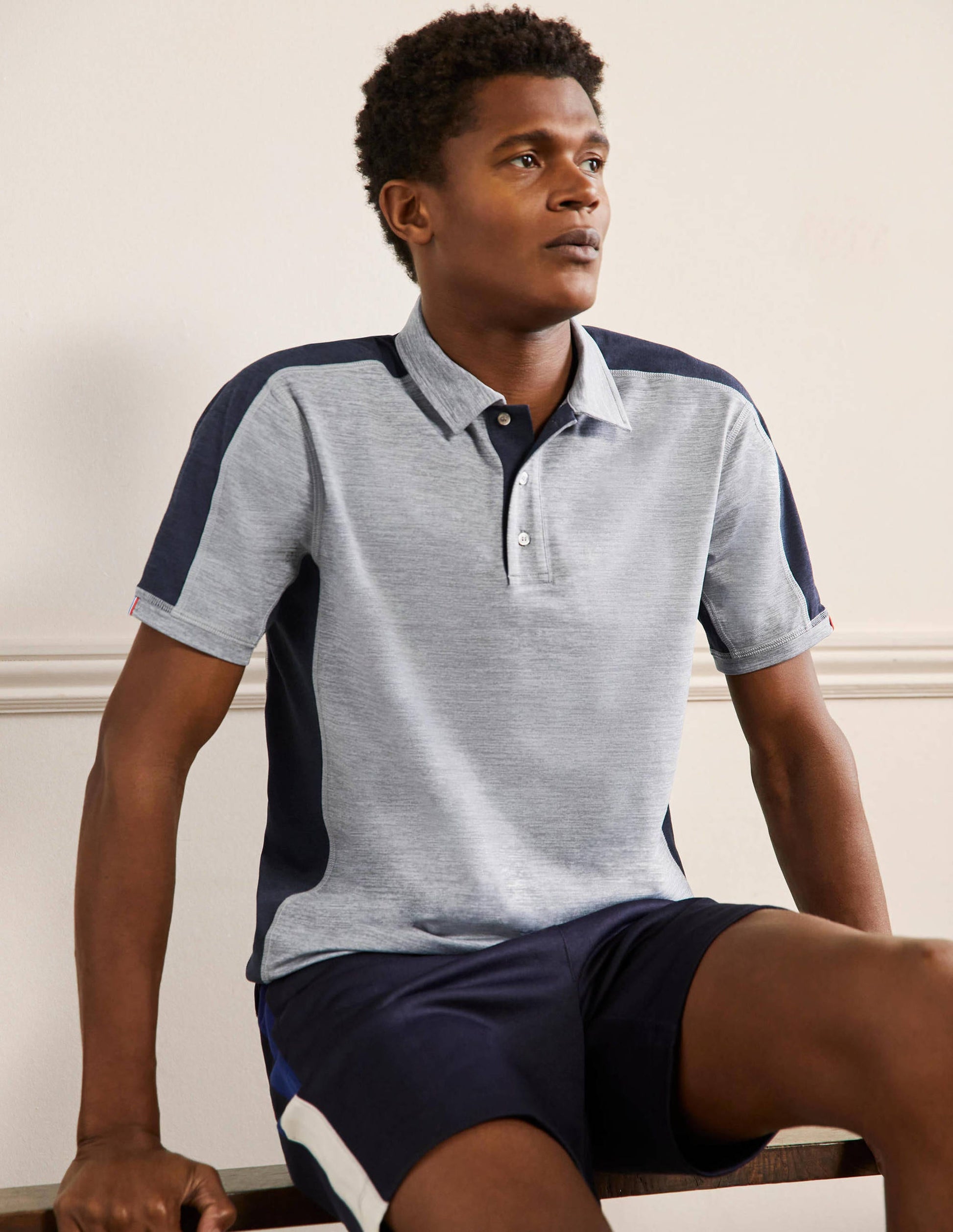 Active Polo Shirt-Grey Marl-4
