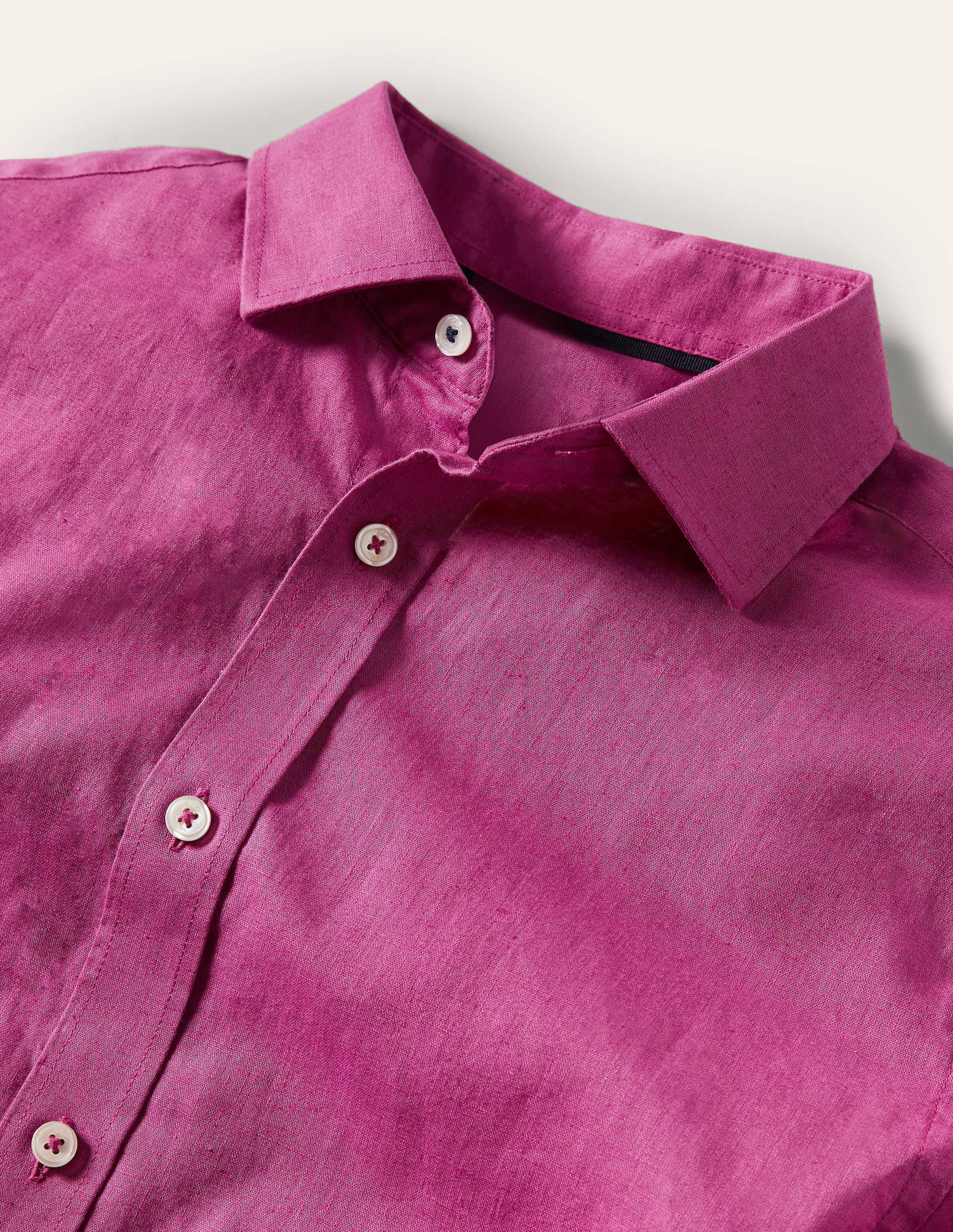 Linen Cotton Shirt-Berry Mauve - Image 5