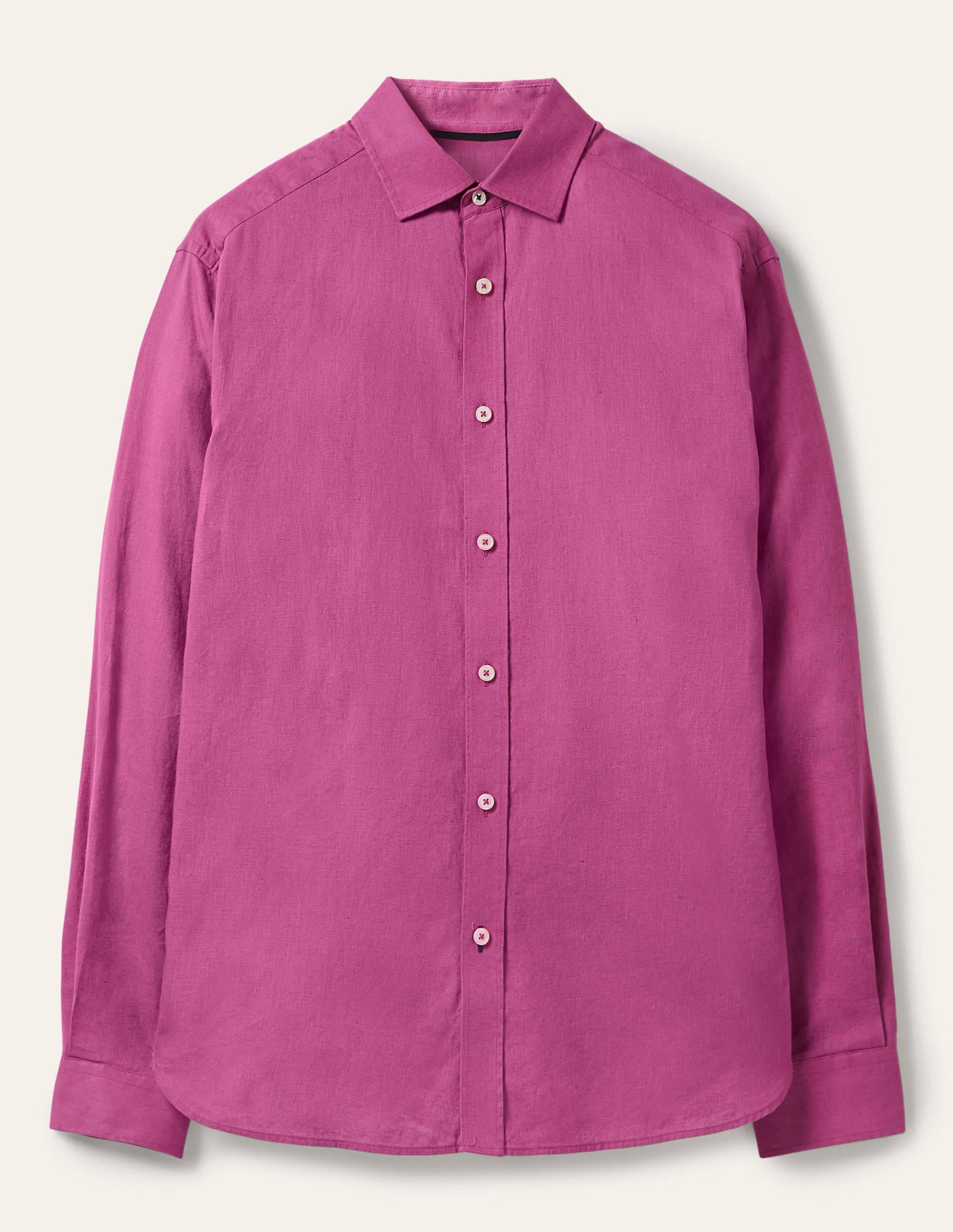 Linen Cotton Shirt-Berry Mauve - Image 6