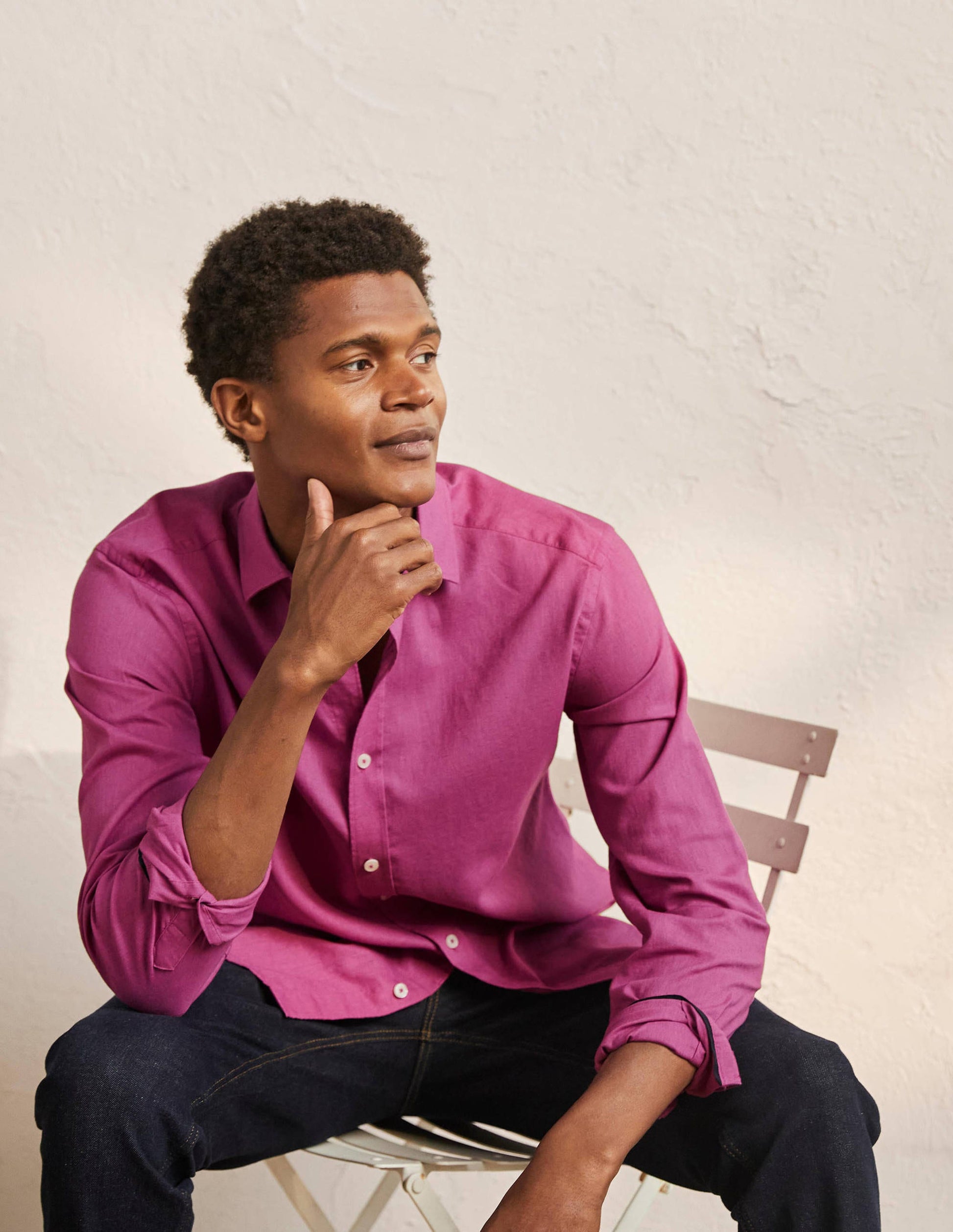 Linen Cotton Shirt-Berry Mauve-1