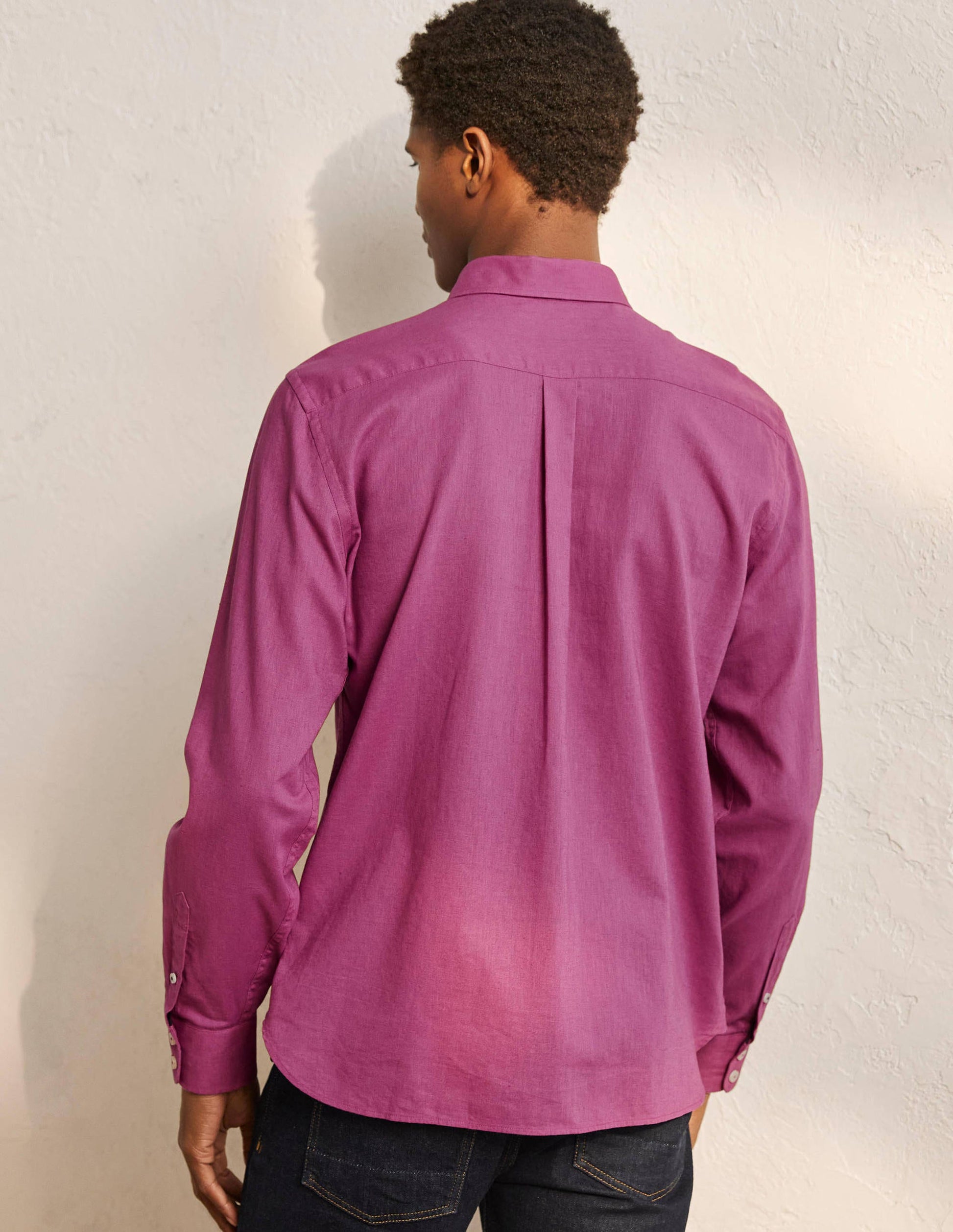 Linen Cotton Shirt-Berry Mauve-3