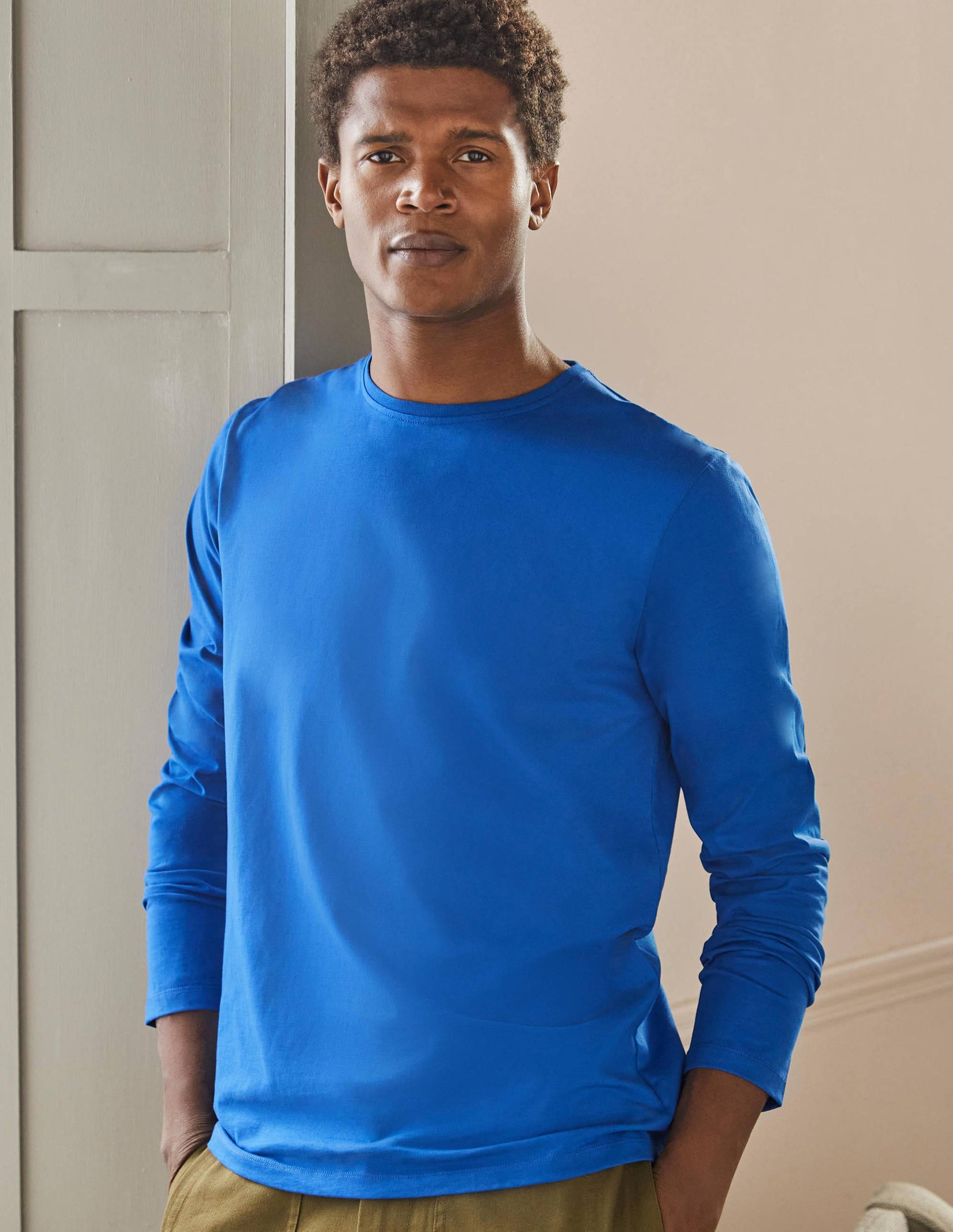 Classic Long-sleeved T-shirt-Lapis Blue-4