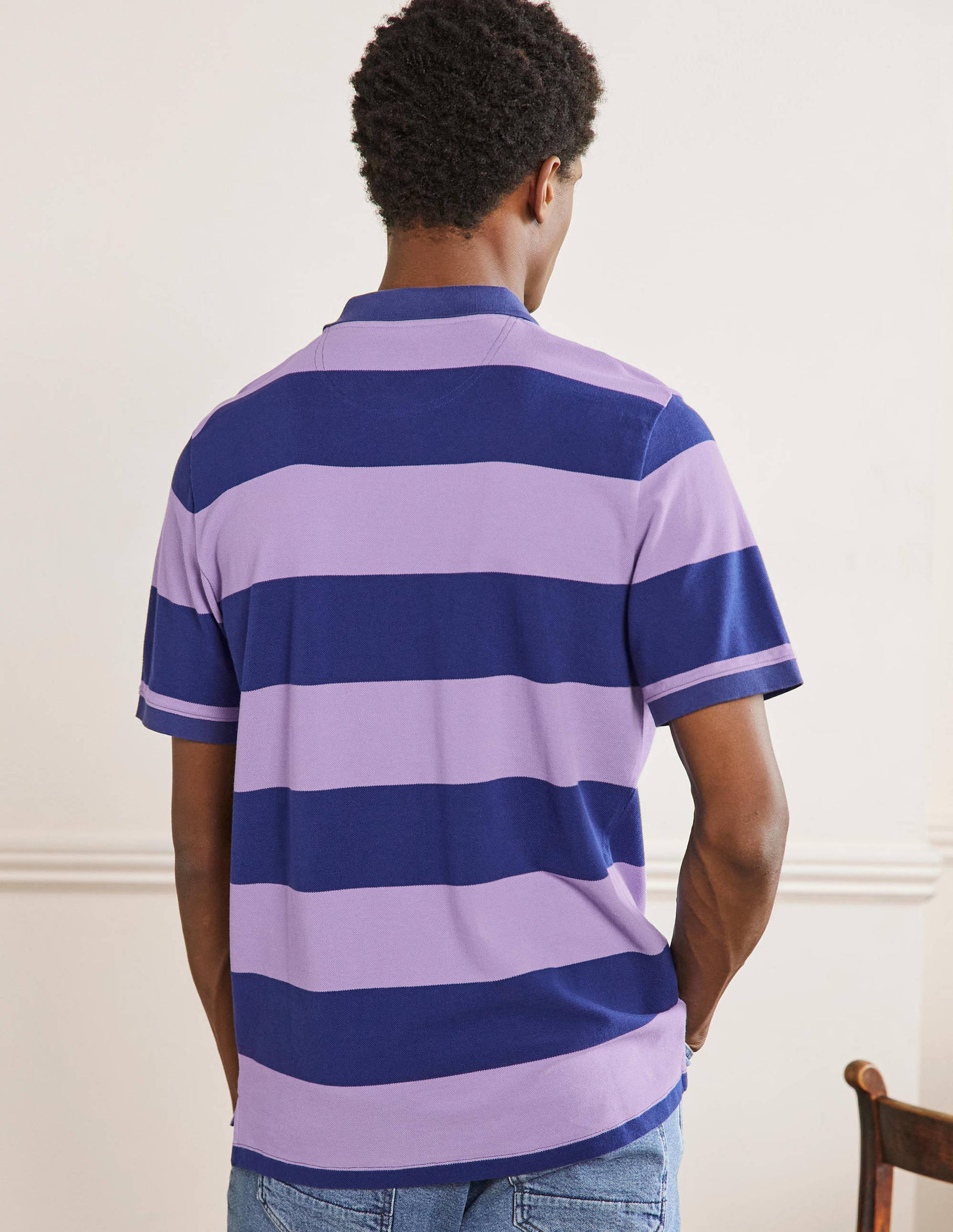 Piqué Polo Shirt-Violet/ Presidential Stripe-3