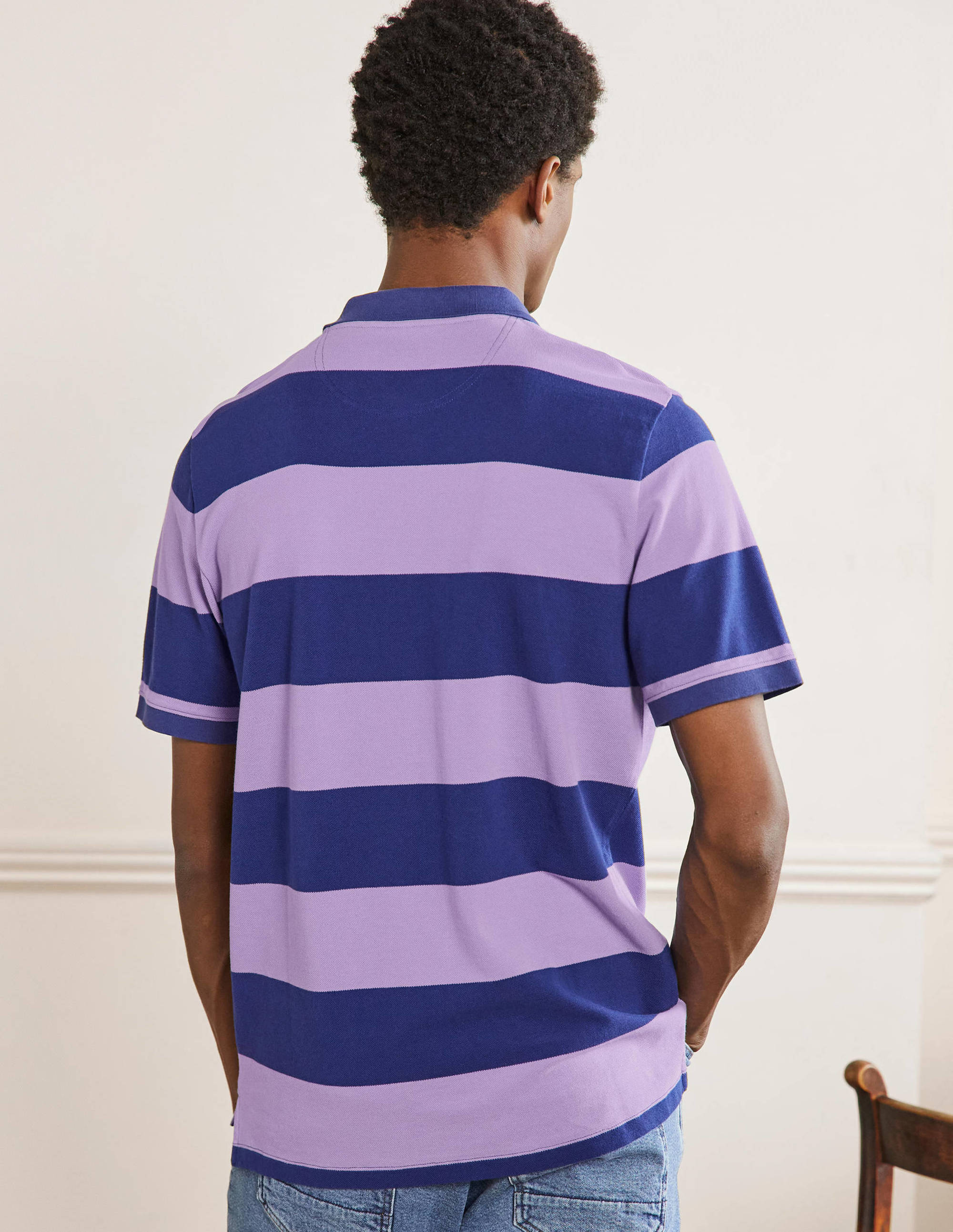 Piqué Polo Shirt-Violet/ Presidential Stripe - Image 3