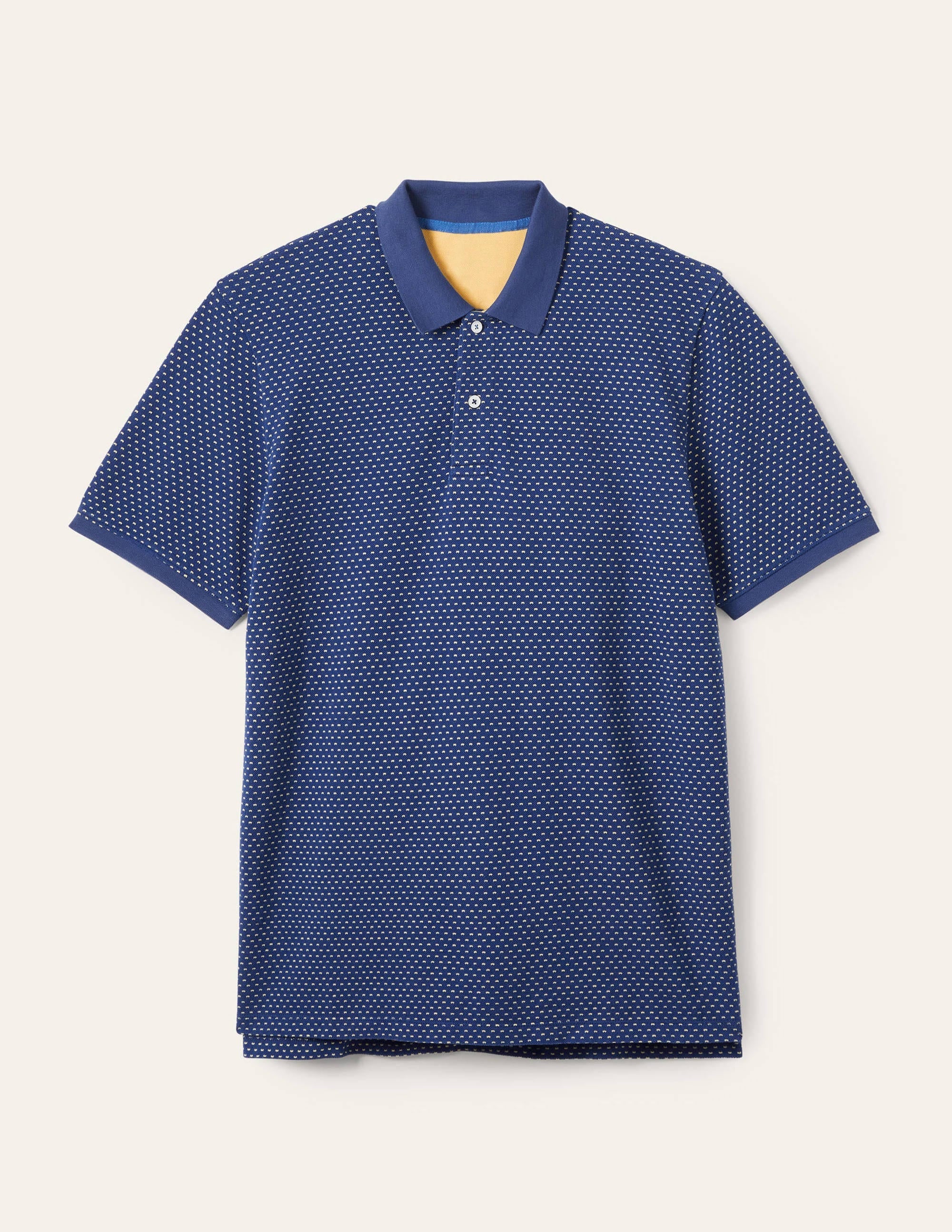 Piqué Polo Shirt-Navy/Cornsilk Spot - Image 6