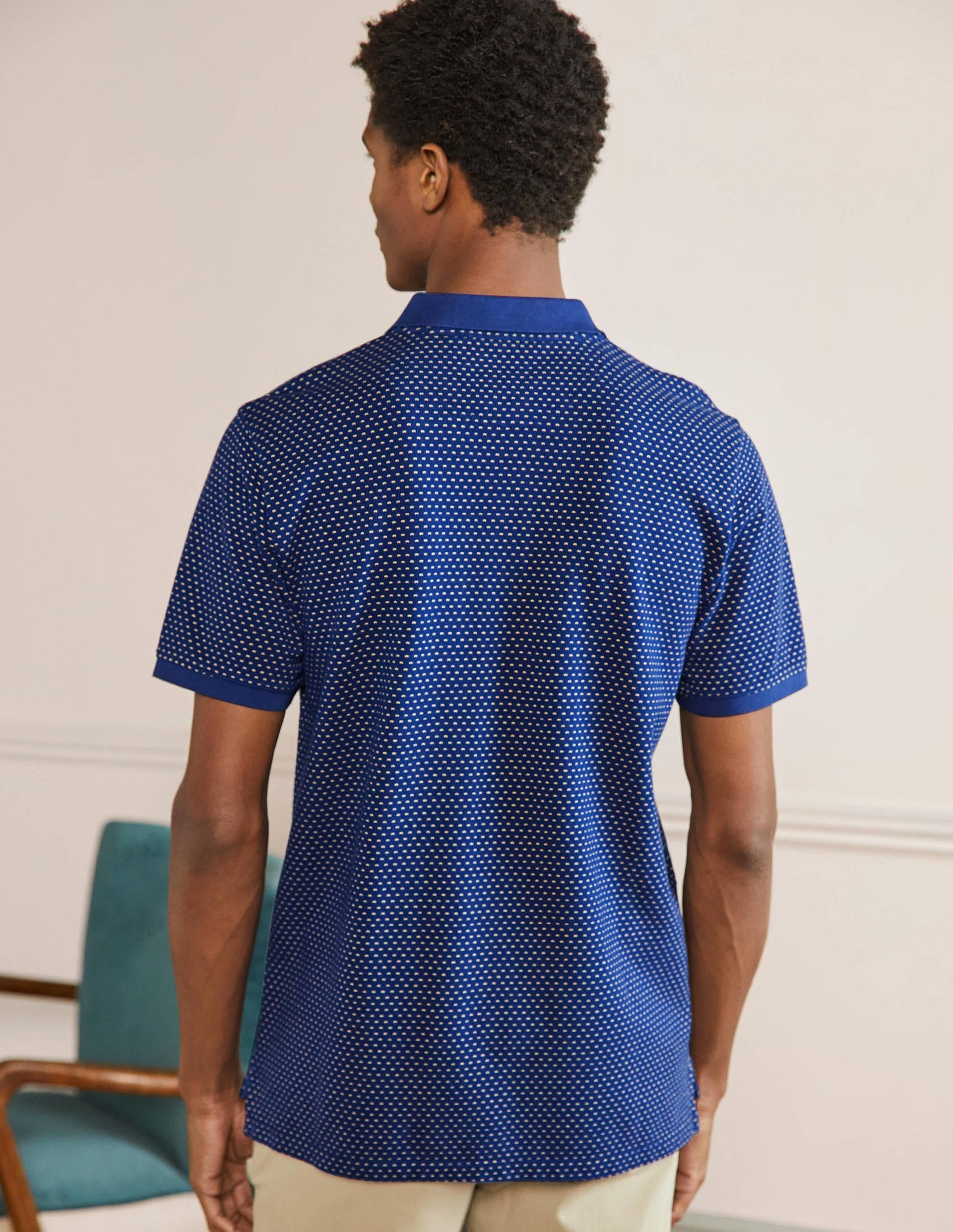 Piqué Polo Shirt-Navy/Cornsilk Spot-3