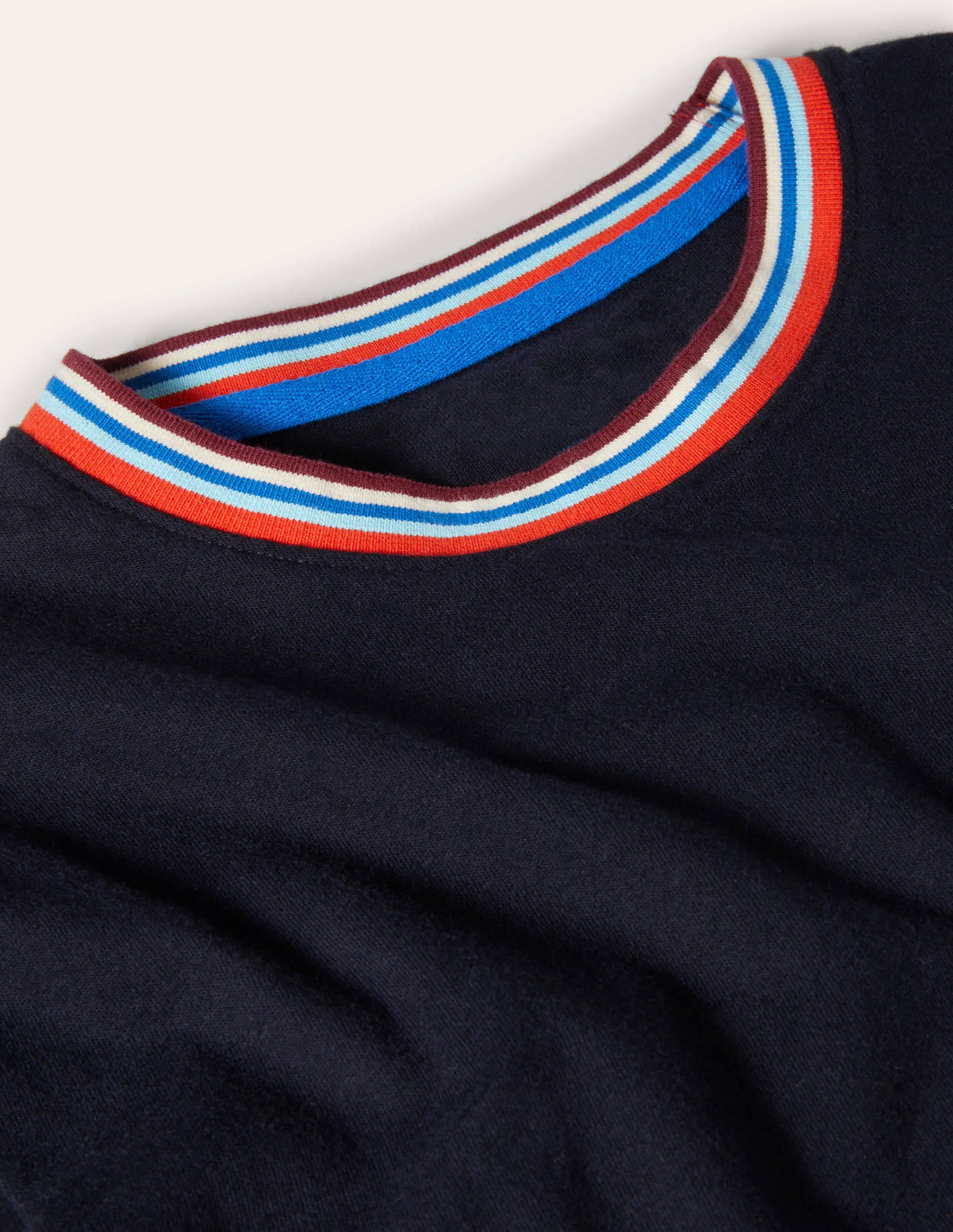 Stripe Detail T-Shirt-Navy - Image 6