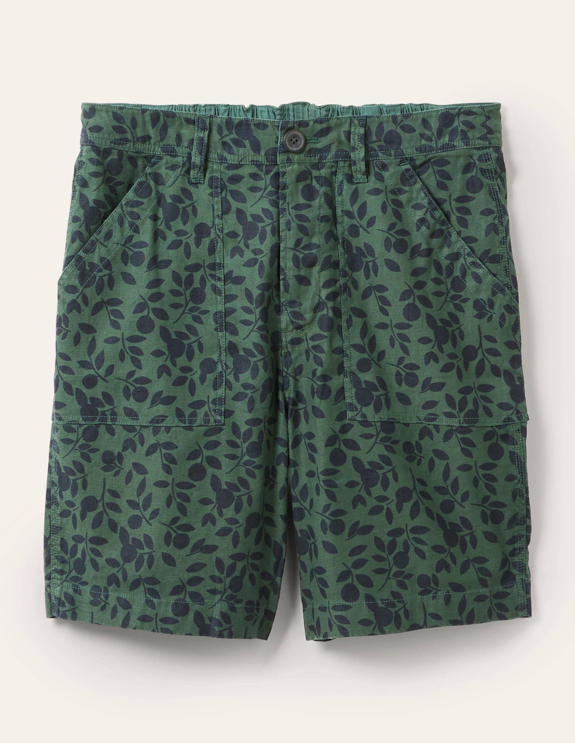 Linen Blend Easy Shorts-Castleton Foliage - Image 6