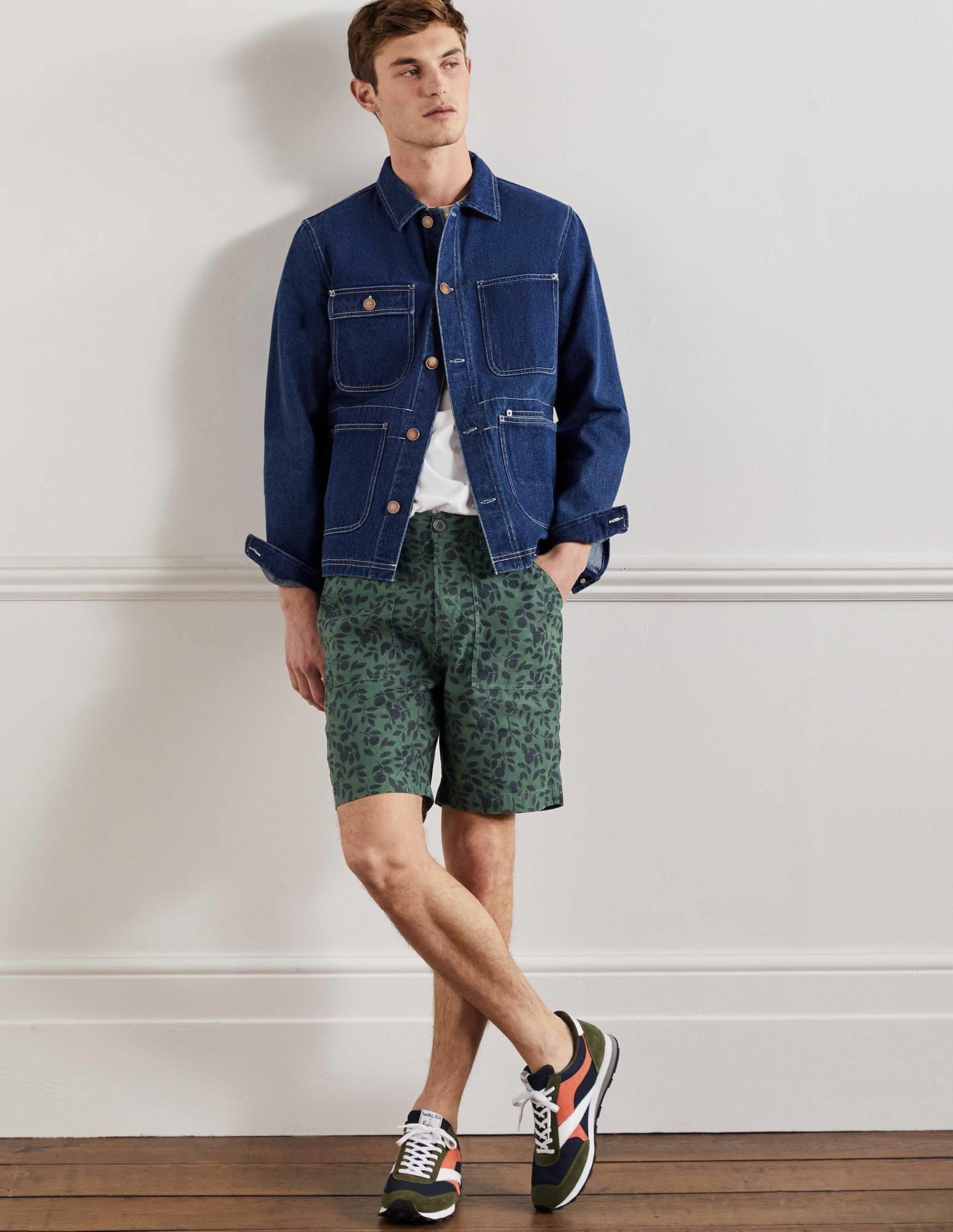 Linen Blend Easy Shorts-Castleton Foliage - Image 1