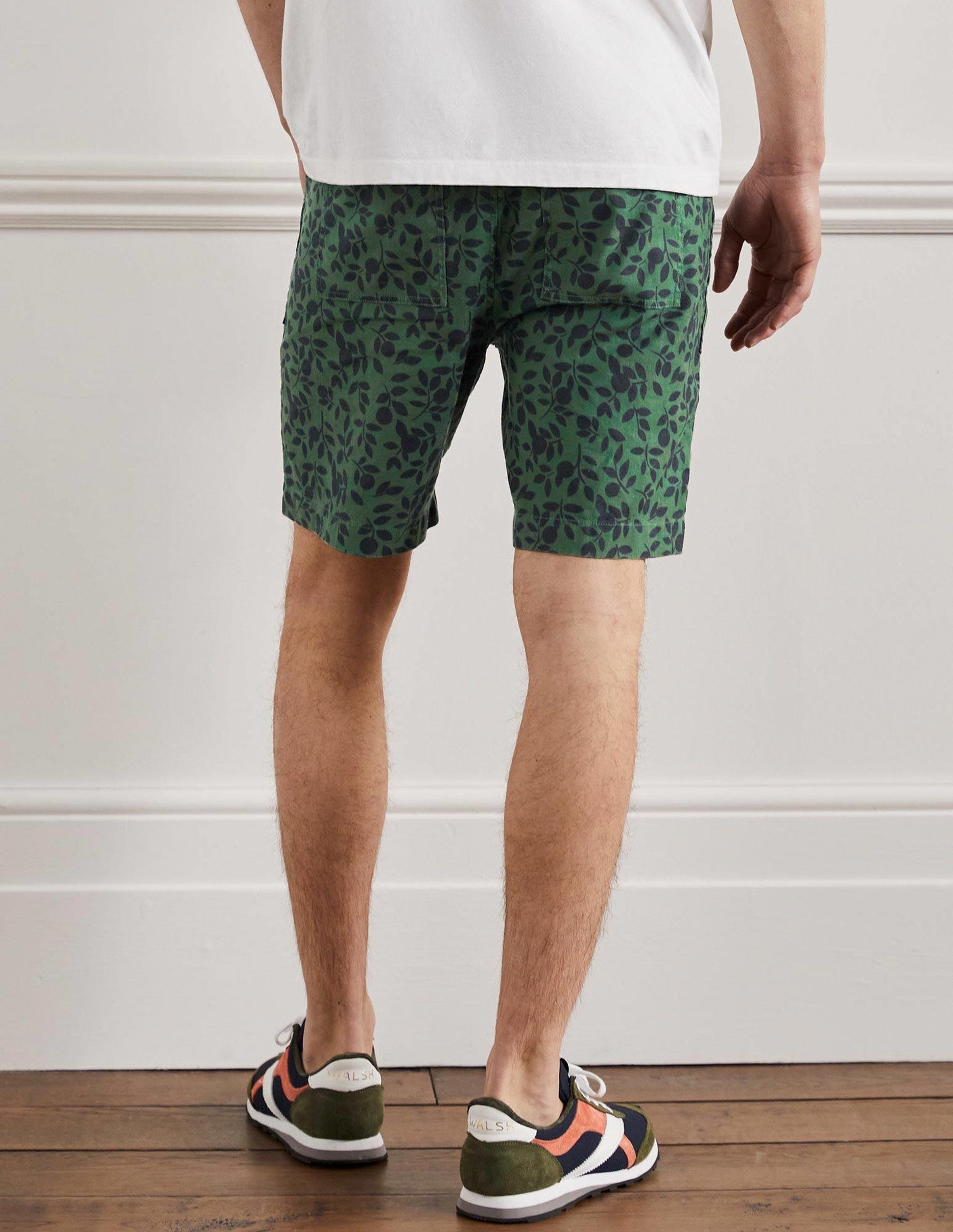 Linen Blend Easy Shorts-Castleton Foliage-3