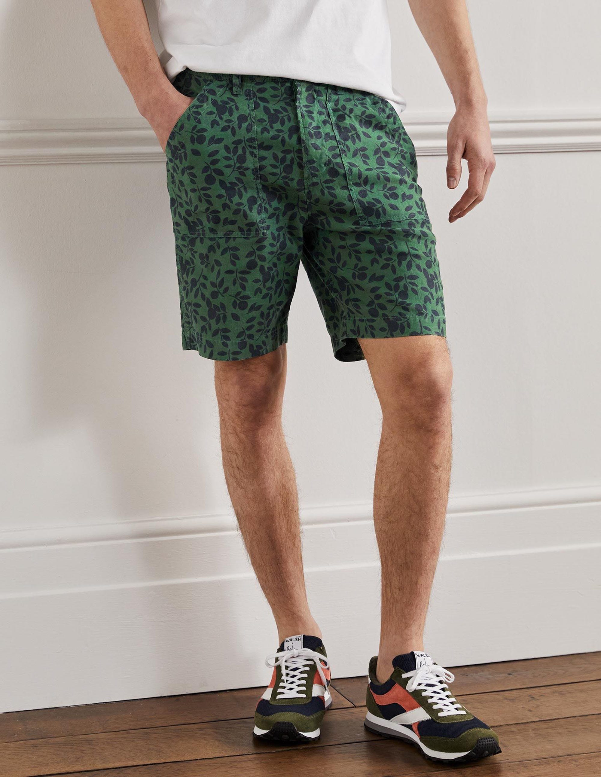 Linen Blend Easy Shorts-Castleton Foliage - Image 4