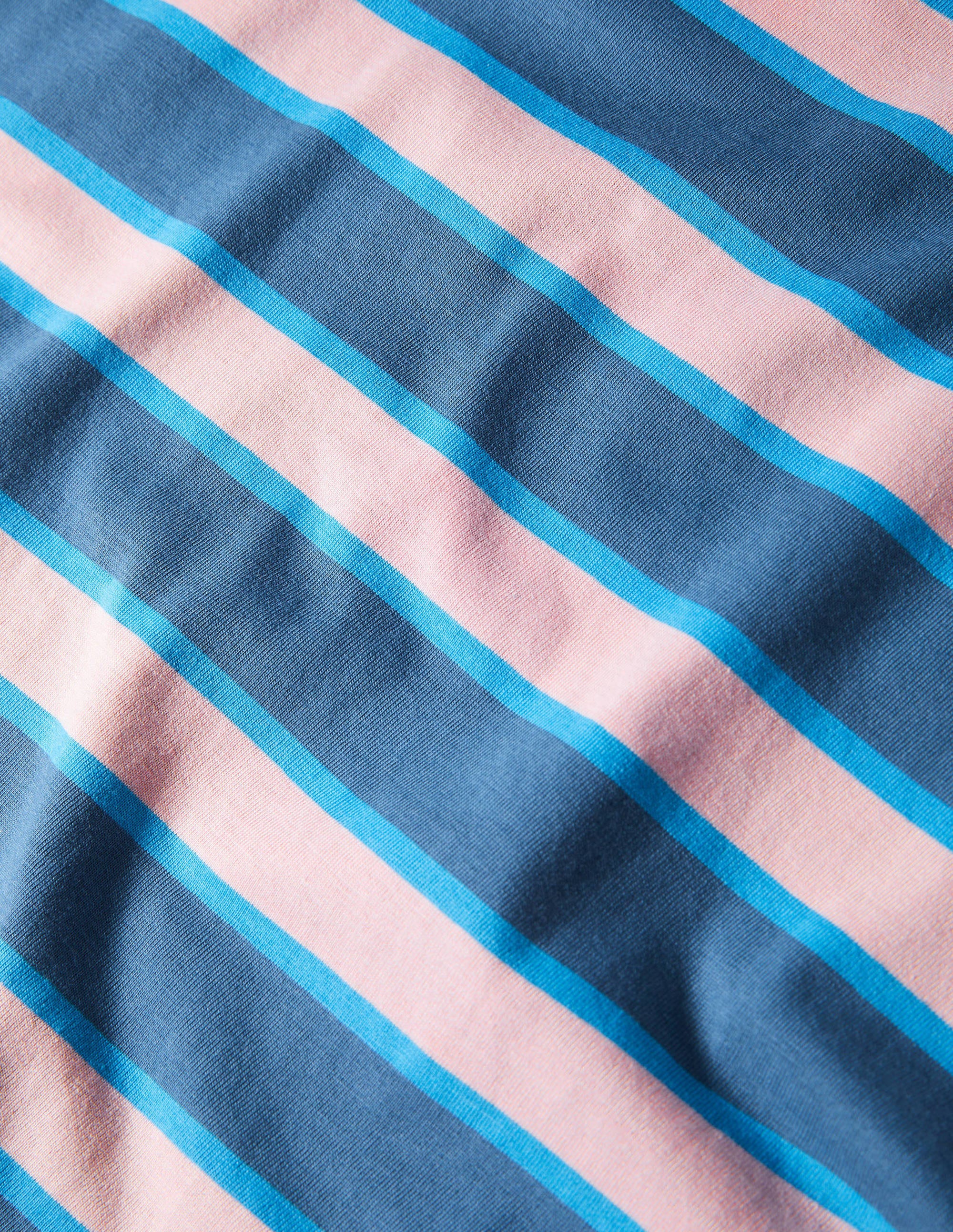 Classic Cotton T-shirt-Boto Pink/Enisgn Blue Stripe - Image 5