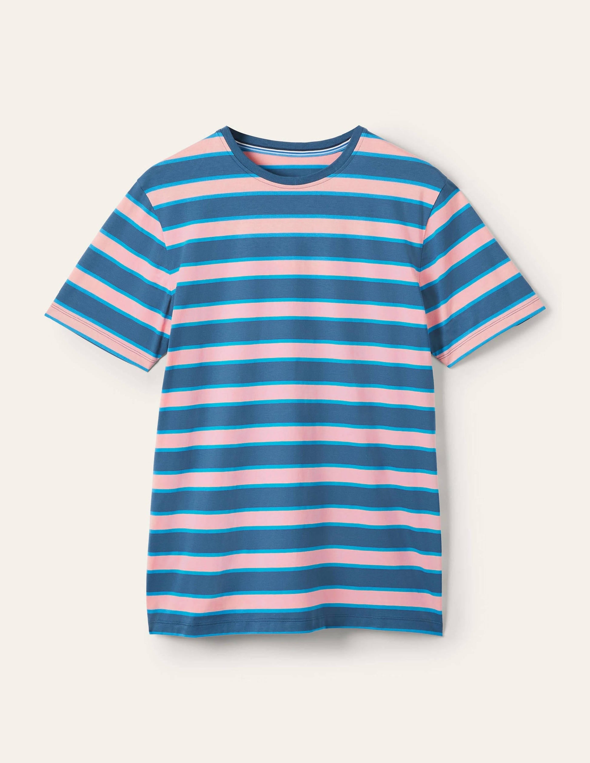 Classic Cotton T-shirt-Boto Pink/Enisgn Blue Stripe-6
