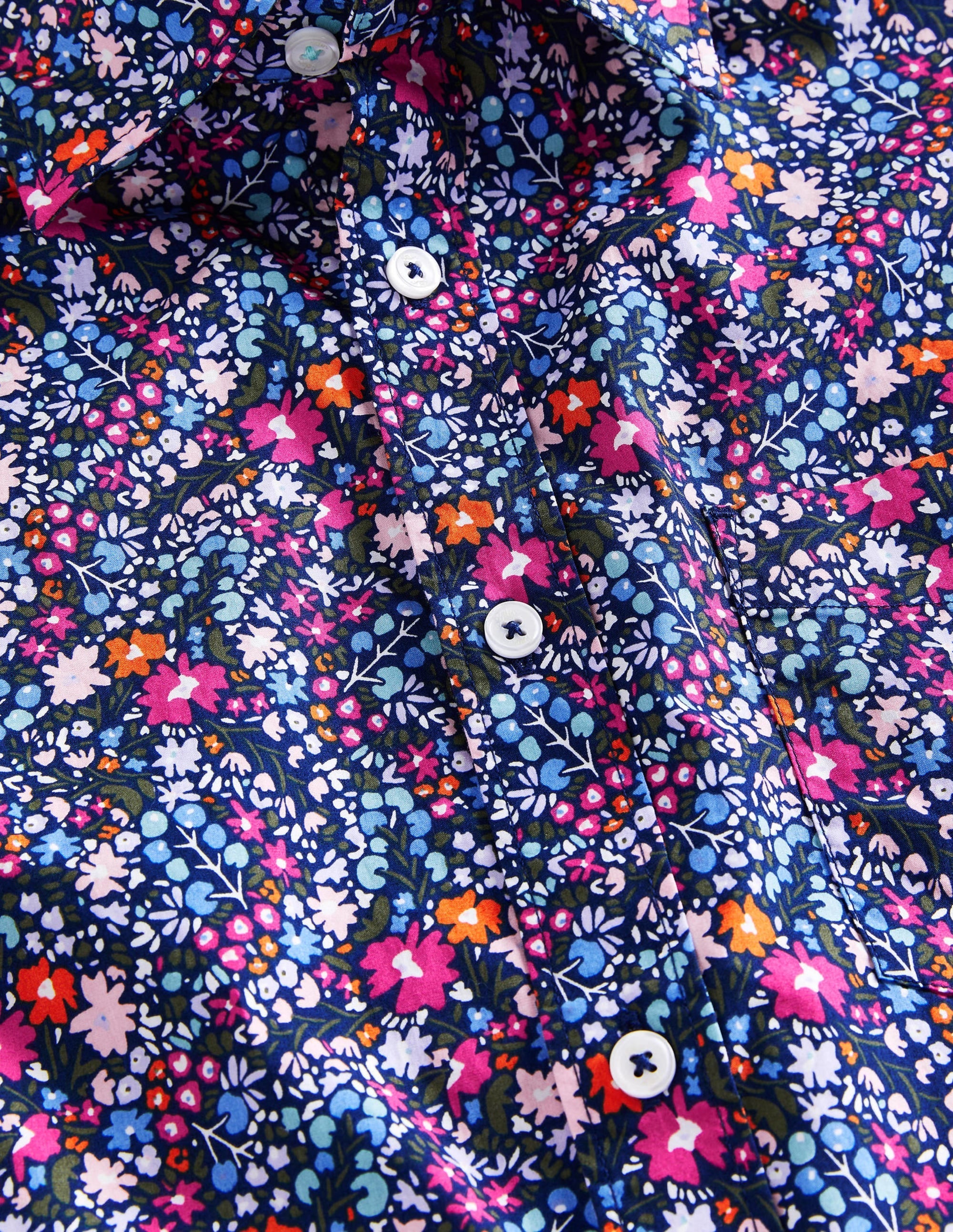Cutaway Collar Poplin Shirt-Navy Multi Floral - Image 7